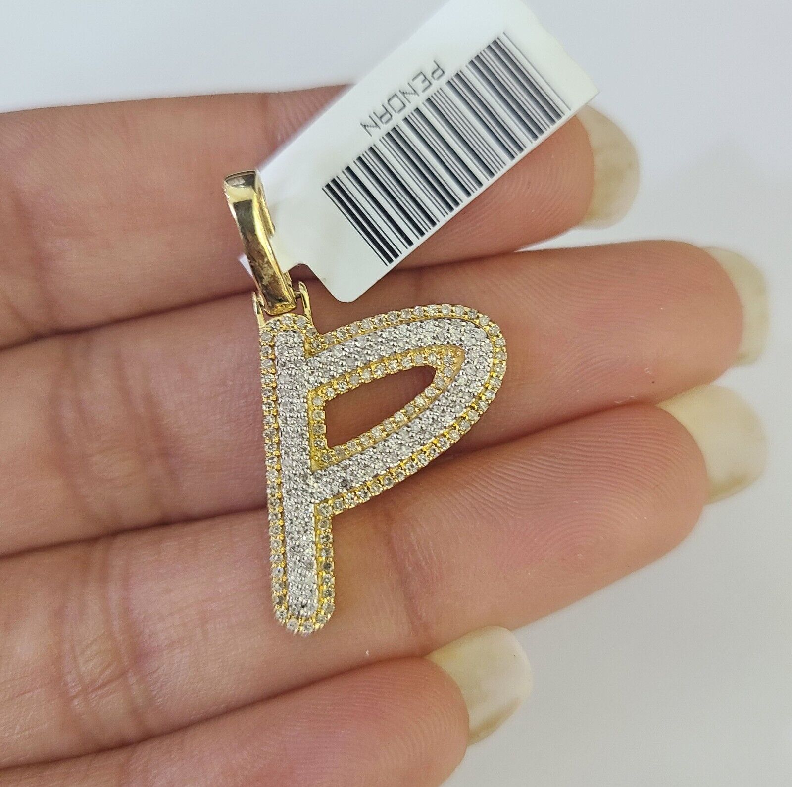10k Miami Cuban Chain P Diamond Charm Set 4mm 18 - 26"Yellow Gold Necklace Pendant - GoldenlinQ