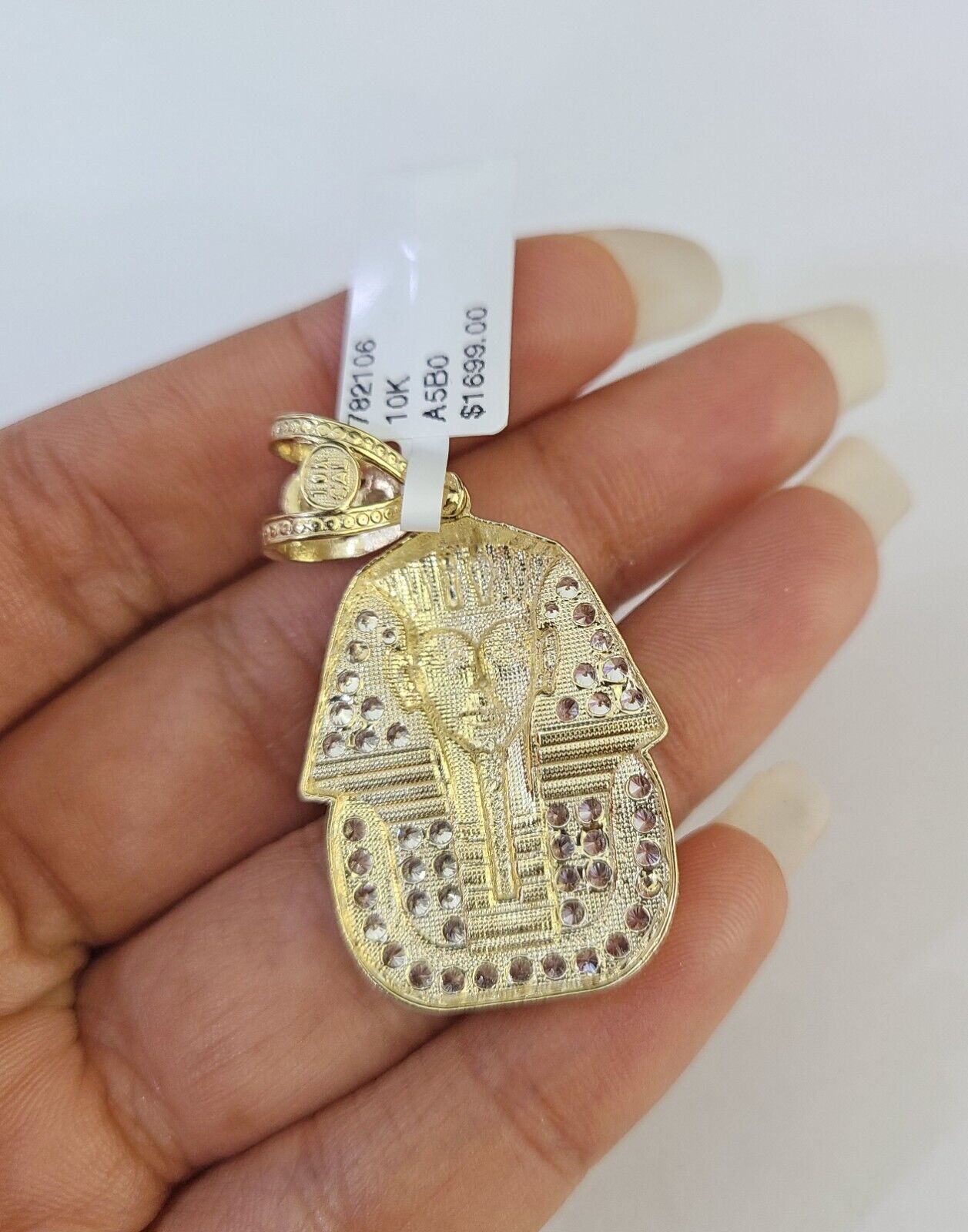 10k Miami Cuban Chain Pharaoh Charm Set 4mm 18" - 28" Necklace Pendant Gold - GoldenlinQ