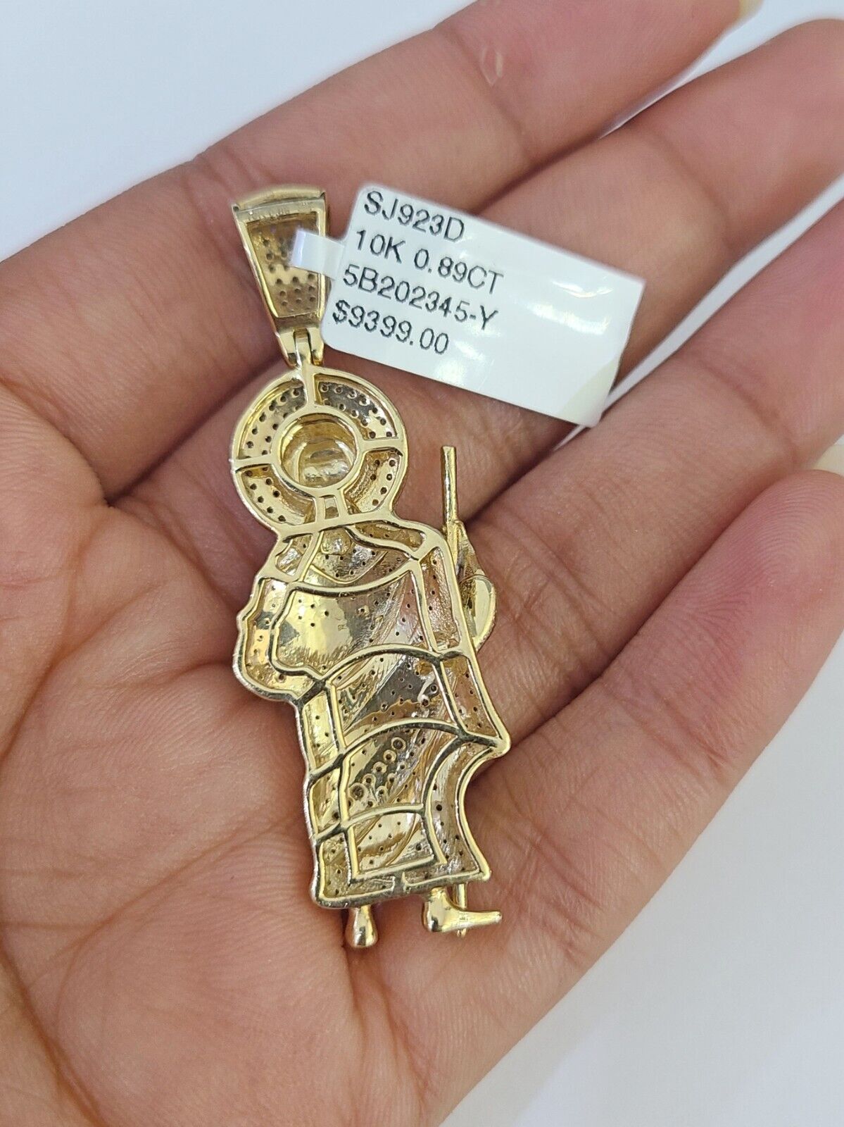 10k Miami Cuban Chain Saint Jude Charm Diamond Set 4.5mm 20" - 28" Necklace Gold - GoldenlinQ