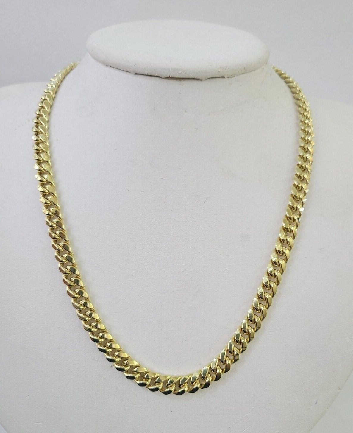 10k Miami Cuban Link Chain Yellow Gold 7mm Necklace 18 - 28 Inches Real - GoldenlinQ