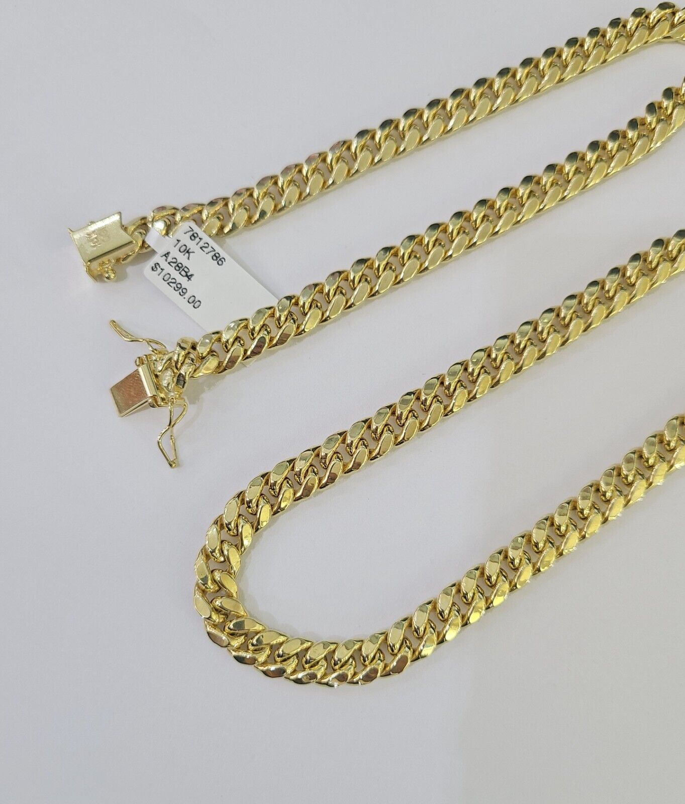 10k Miami Cuban Link Chain Yellow Gold 7mm Necklace 18 - 28 Inches Real - GoldenlinQ