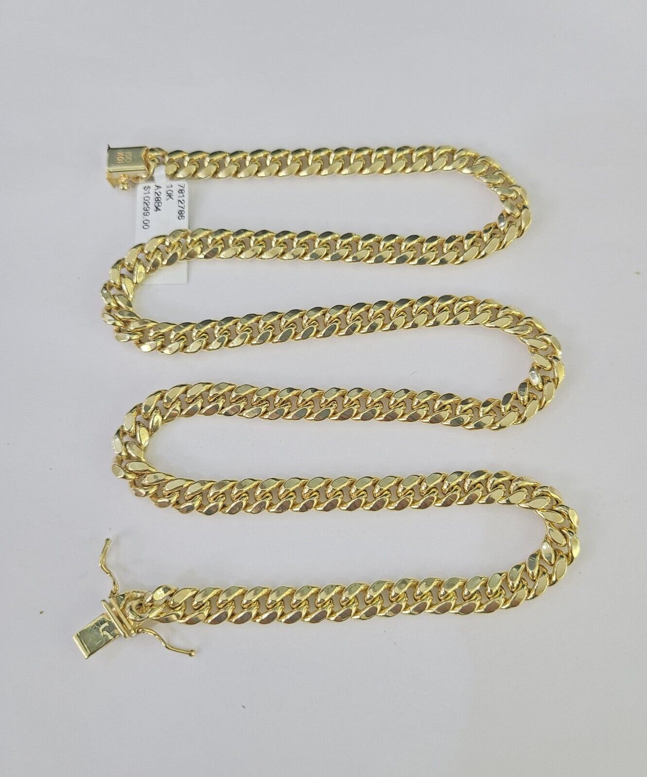 10k Miami Cuban Link Chain Yellow Gold 7mm Necklace 20 - 28 Inches Real - GoldenlinQ