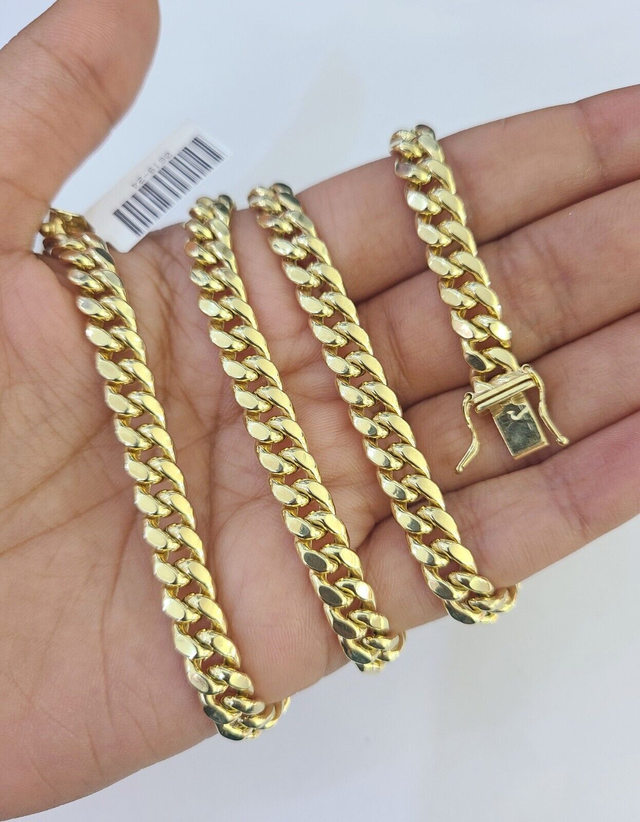 10k Miami Cuban Link Chain Yellow Gold 7mm Necklace 20 - 28 Inches Real - GoldenlinQ