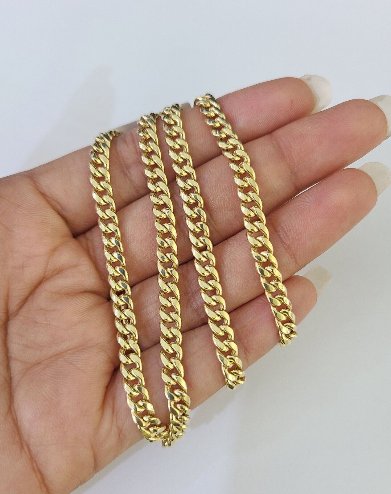 10K Miami Cuban Link Chain Yellow Gold Real 5mm 24 inch Necklace - GoldenlinQ