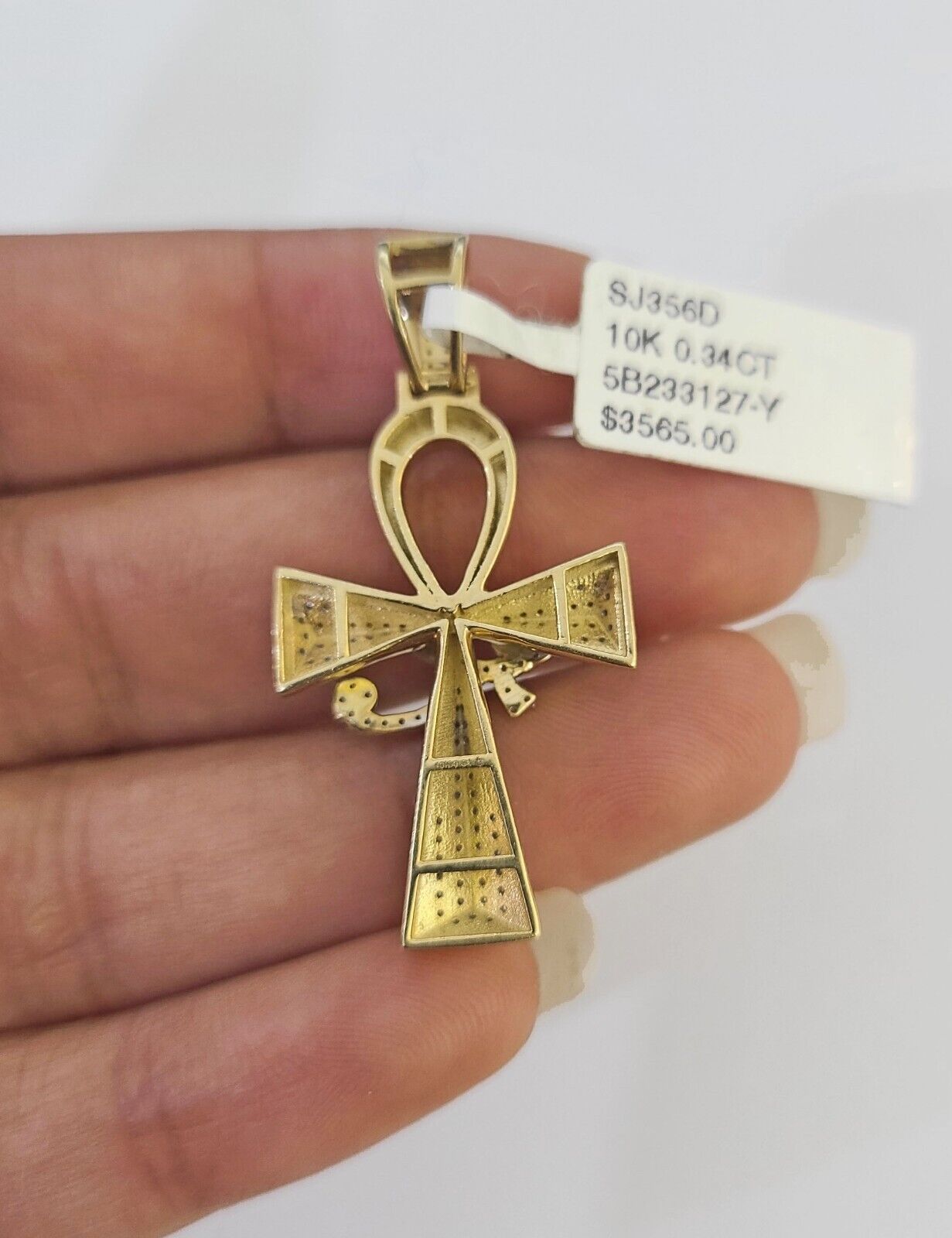 10k Milano Rope Chain Diamond Evil Eye Cross Charm Necklace SET 3mm 18" - 24" - GoldenlinQ