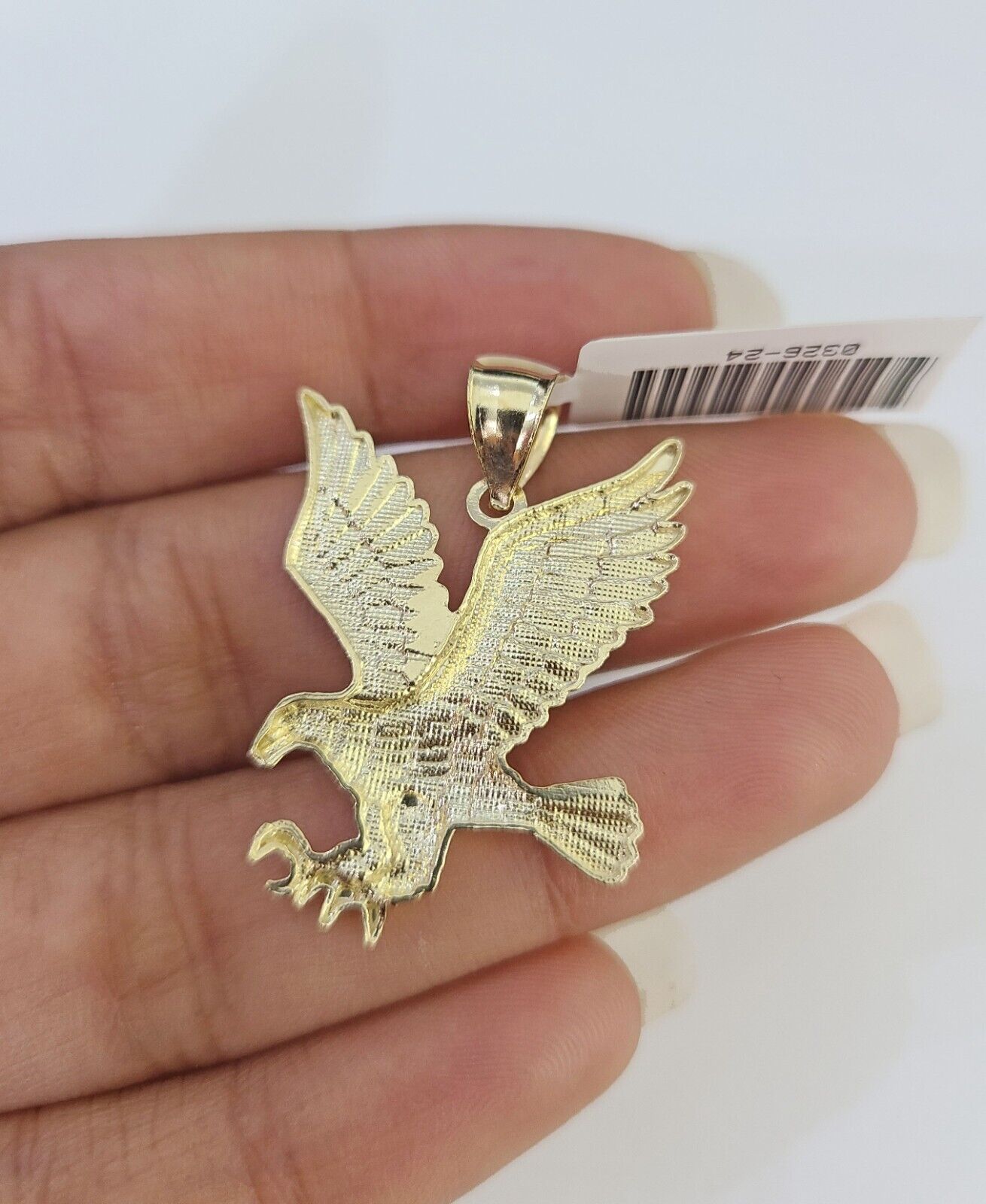 10k Milano Rope Chain Flying Eagle Charm Necklace SET 3mm 18" 20" 22" 24" - GoldenlinQ