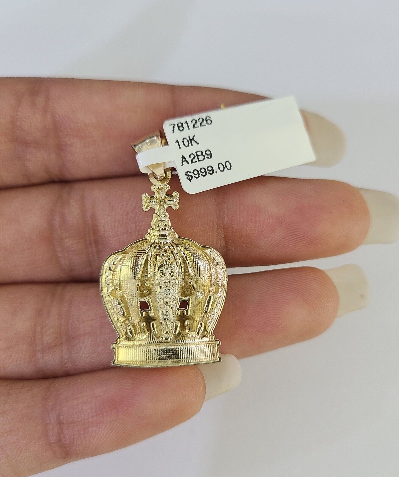 10k Milano Rope Chain Imperial Crown Charm Necklace SET 3mm 18" - 26" Pendant - GoldenlinQ