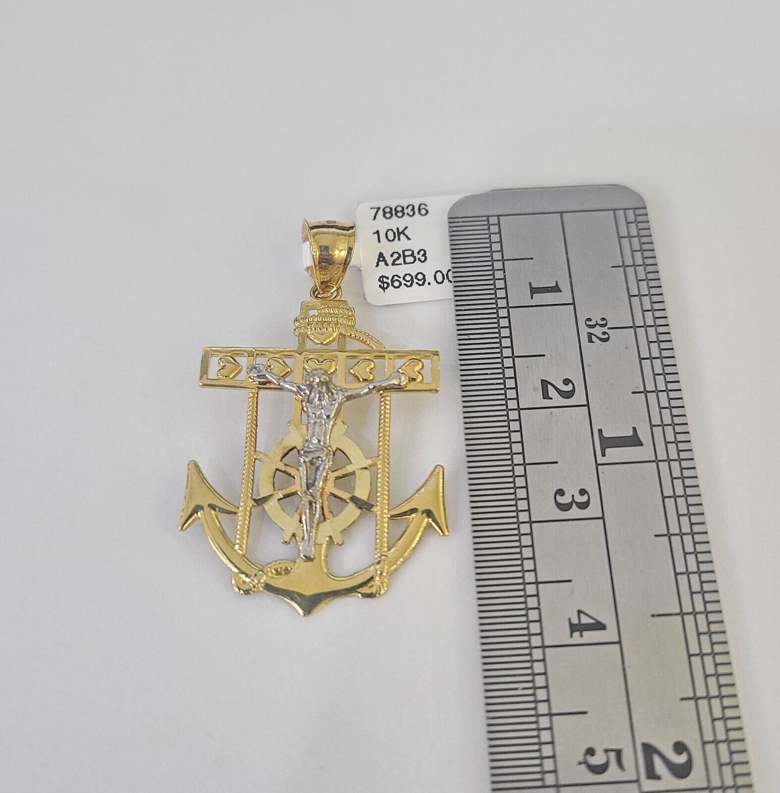 10k Milano Rope Chain Jesus Anchor Charm Necklace SET 3mm 18" 20" 22" 24" - GoldenlinQ