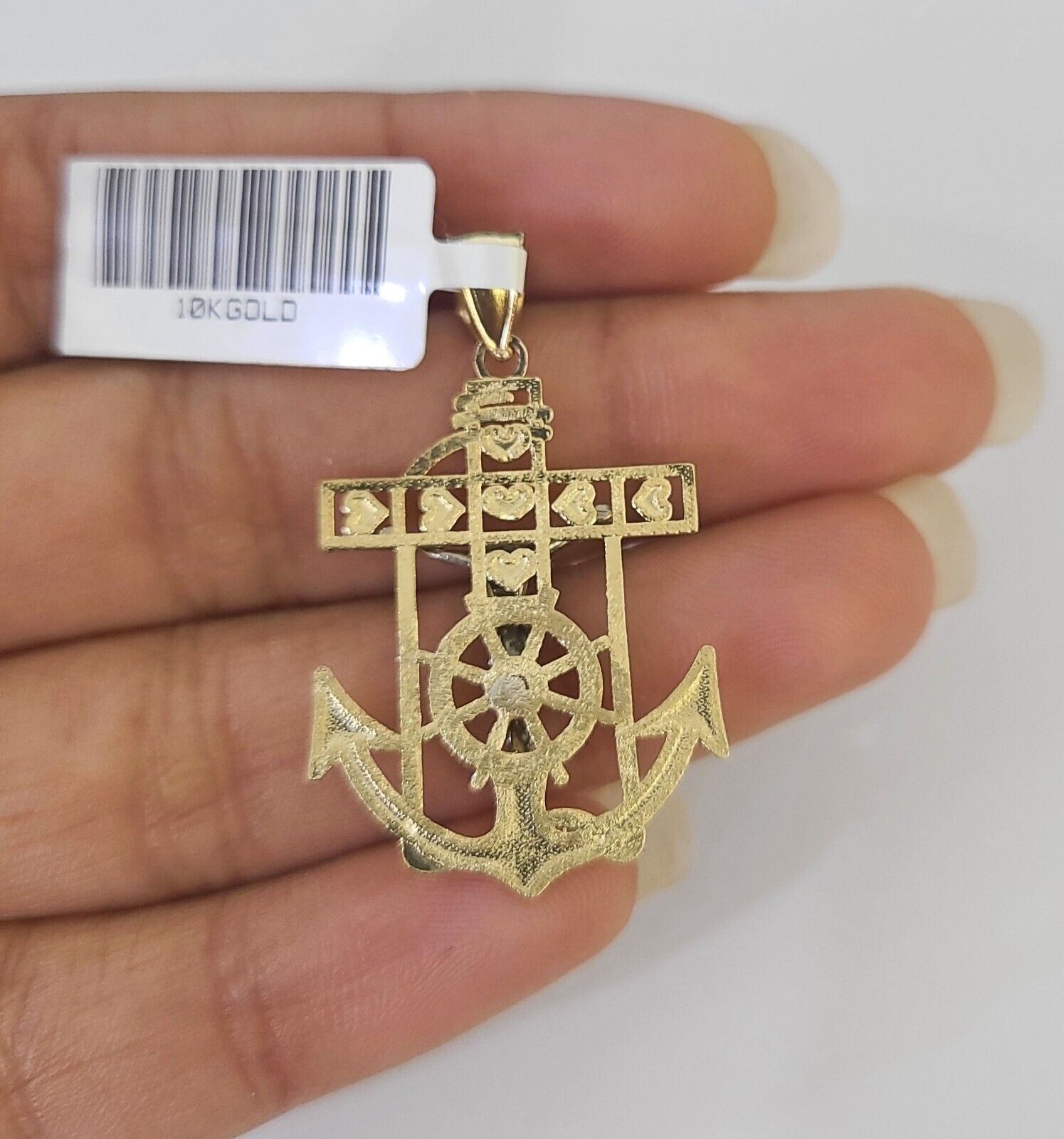 10k Milano Rope Chain Jesus Anchor Charm Necklace SET 3mm 18" 20" 22" 24" - GoldenlinQ