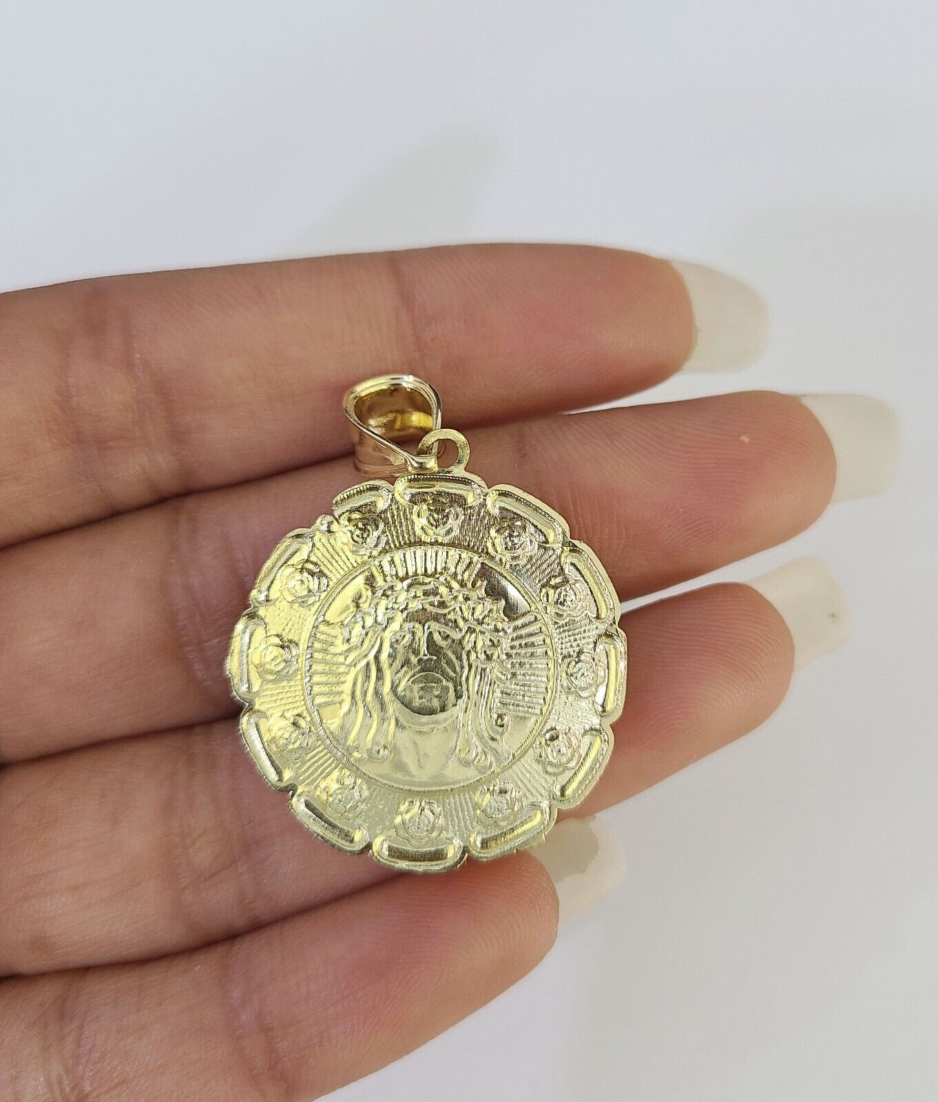 10k Milano Rope Chain Jesus Head Charm Necklace SET 3mm 18" - 26" Pendant - GoldenlinQ