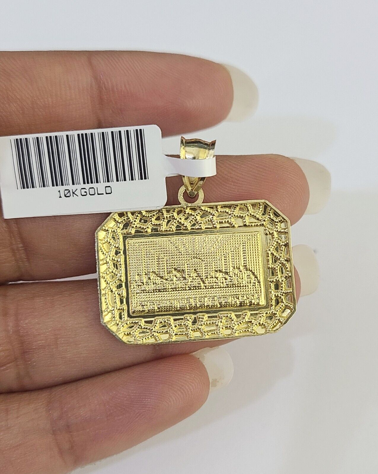 10k Milano Rope Chain Last Supper Charm Necklace SET 3mm 18" 20" 22" 24" - GoldenlinQ