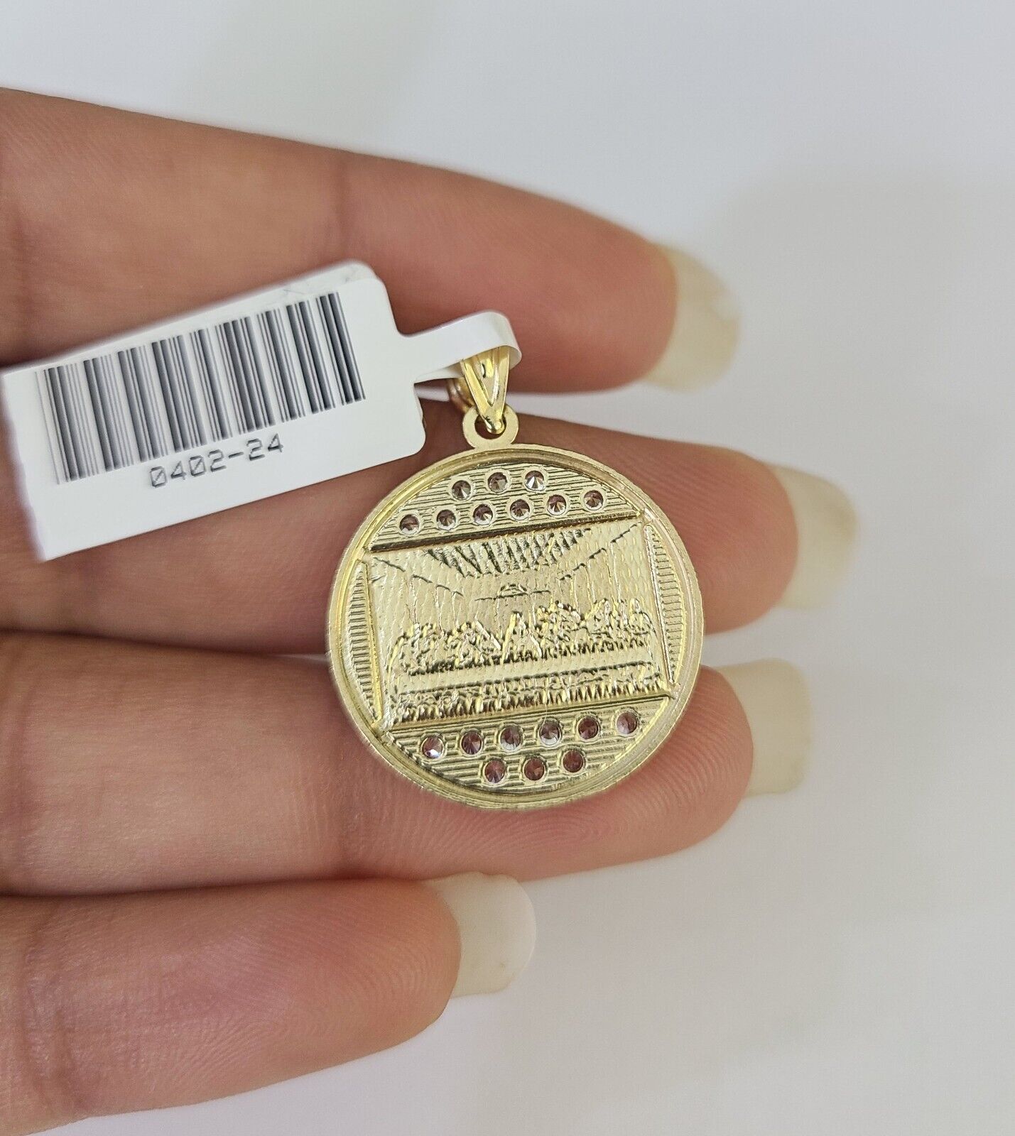 10k Milano Rope Chain Last Supper Charm Necklace SET 3mm 18" 20" 22" 24" Pendant - GoldenlinQ