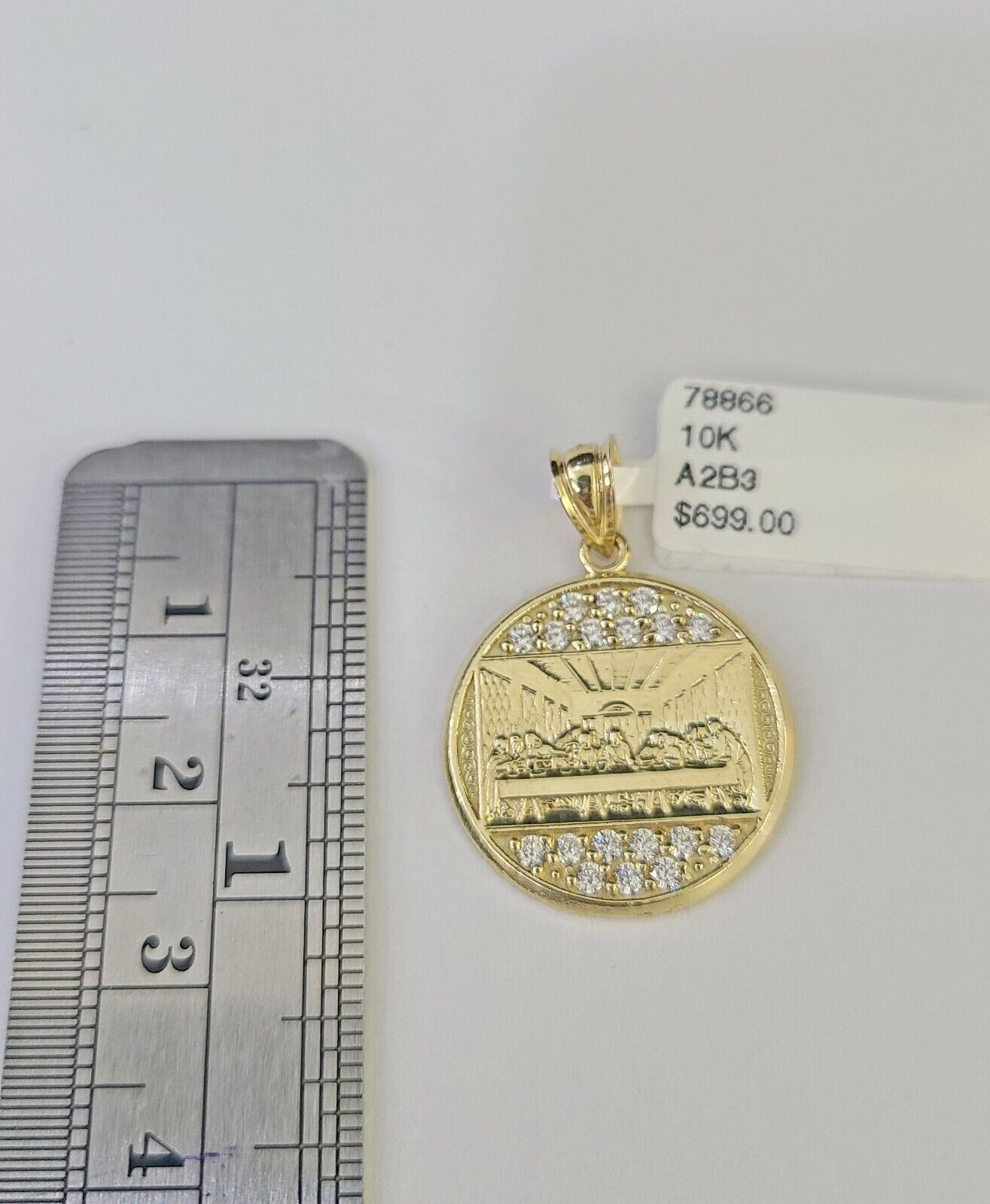 10k Milano Rope Chain Last Supper Charm Necklace SET 3mm 18" 20" 22" 24" Pendant - GoldenlinQ