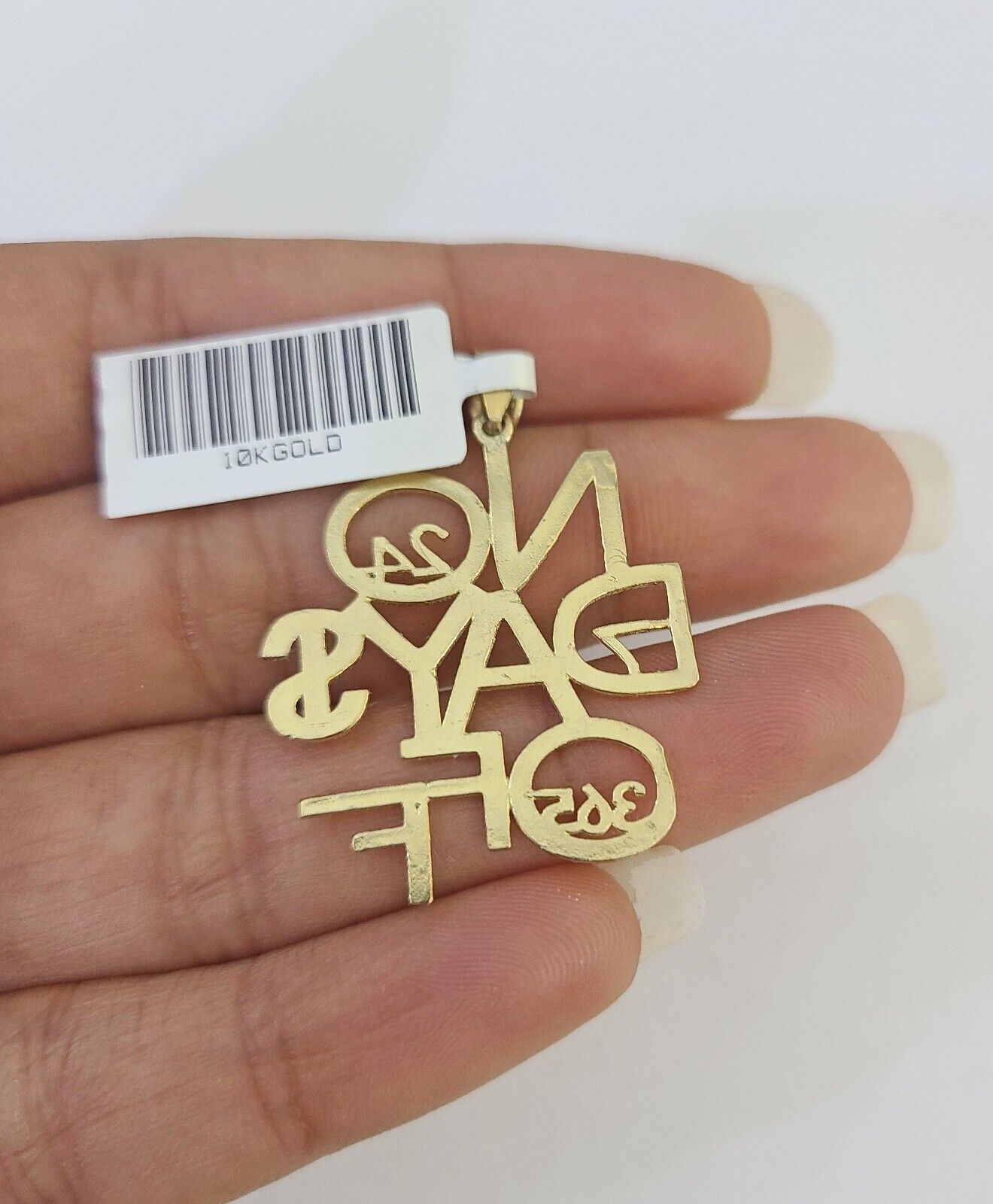 10k Milano Rope Chain No Days Off Charm Pendent Necklace SET 3mm 18" 20" 22" 24" - GoldenlinQ