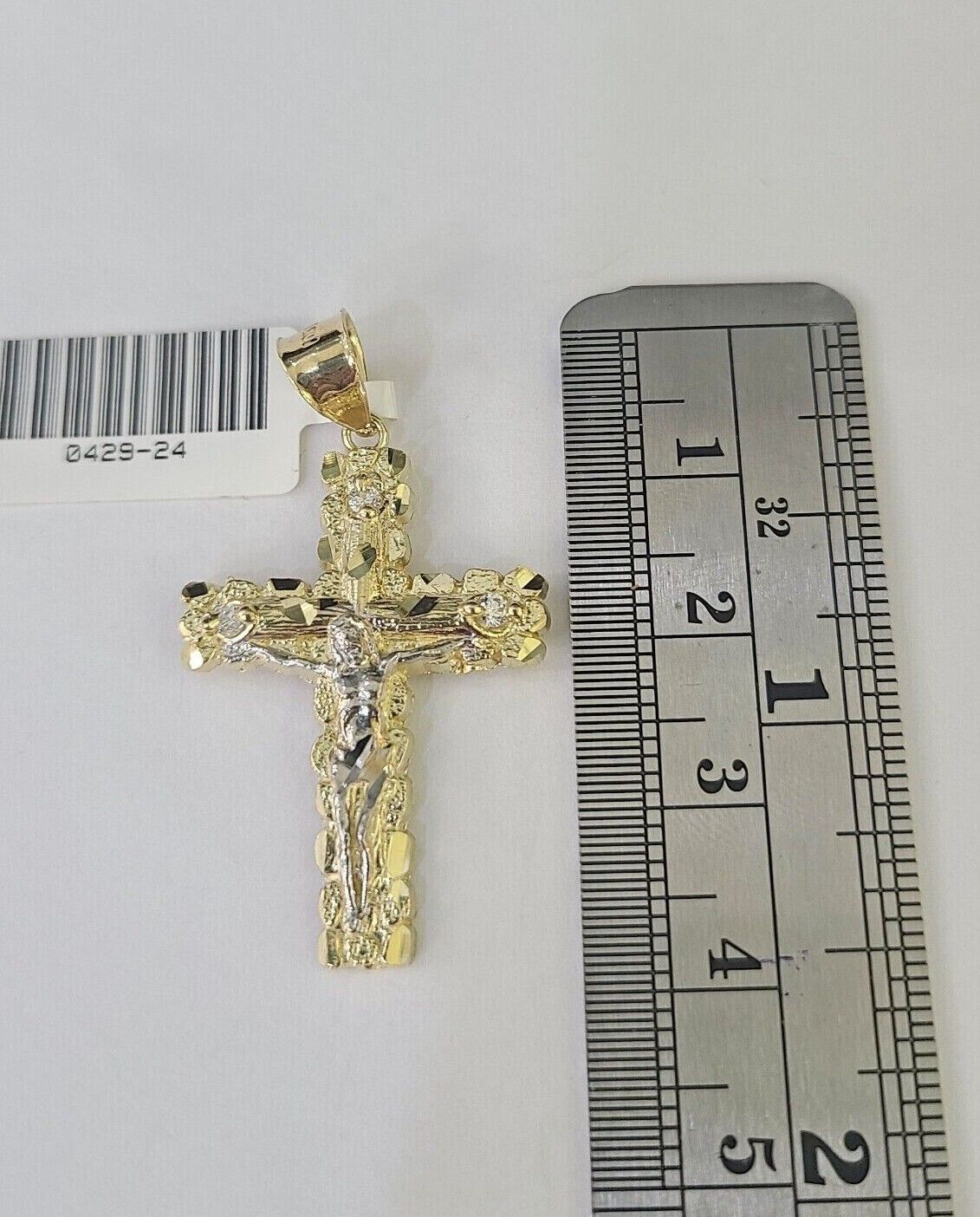 10k Milano Rope Chain Nugget Cross Charm Necklace SET 3mm 18" 20" 22" 24 Pendent - GoldenlinQ