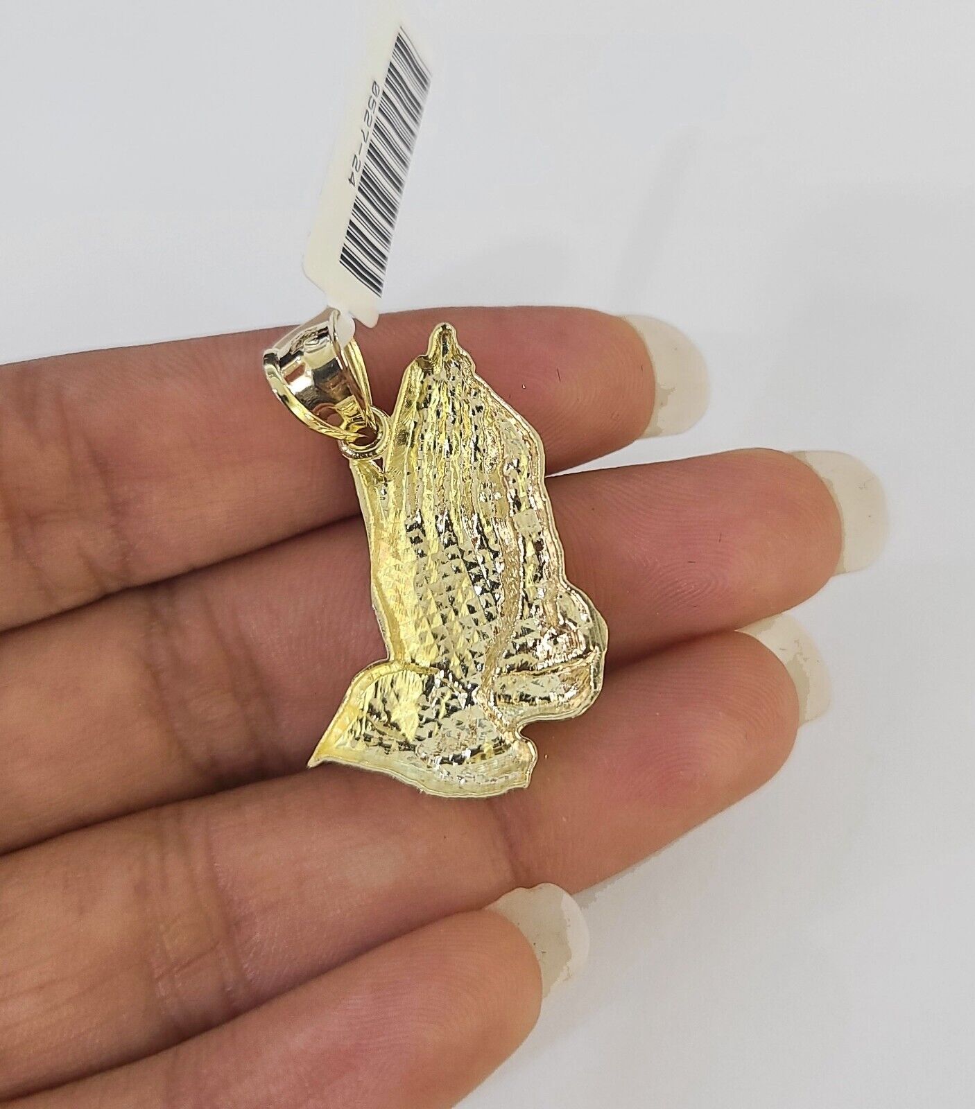 10k Milano Rope Chain Praying Hands Charm Necklace SET 3mm 18" 20" 22" 24" - GoldenlinQ