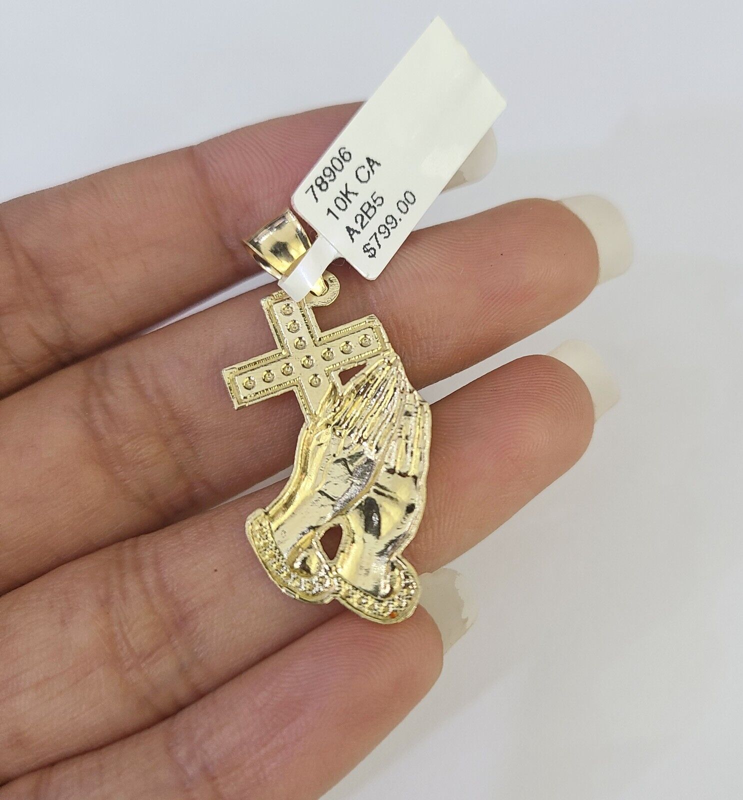 10k Milano Rope Chain Praying Hands Cross Charm Necklace SET 3mm 18" 20" 22" 24" - GoldenlinQ