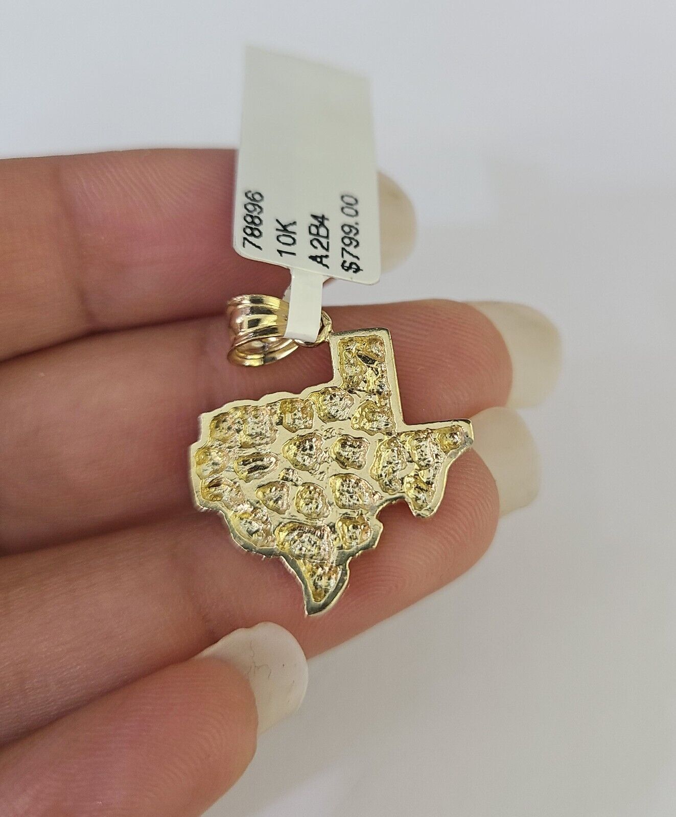 10k Milano Rope Chain Texas Nugget Charm Necklace SET 3mm 18" 20" 22" 24 Pendant - GoldenlinQ