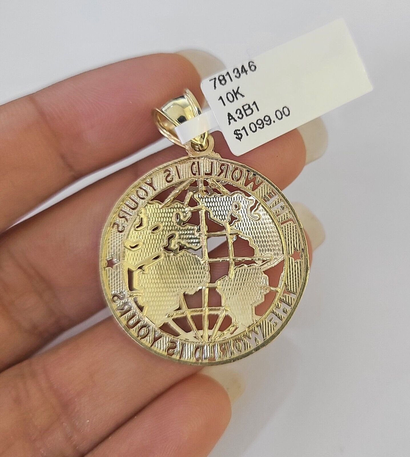 10k Milano Rope Chain World is Yours Charm Necklace SET 3mm 18" 20" 22" 24" - GoldenlinQ