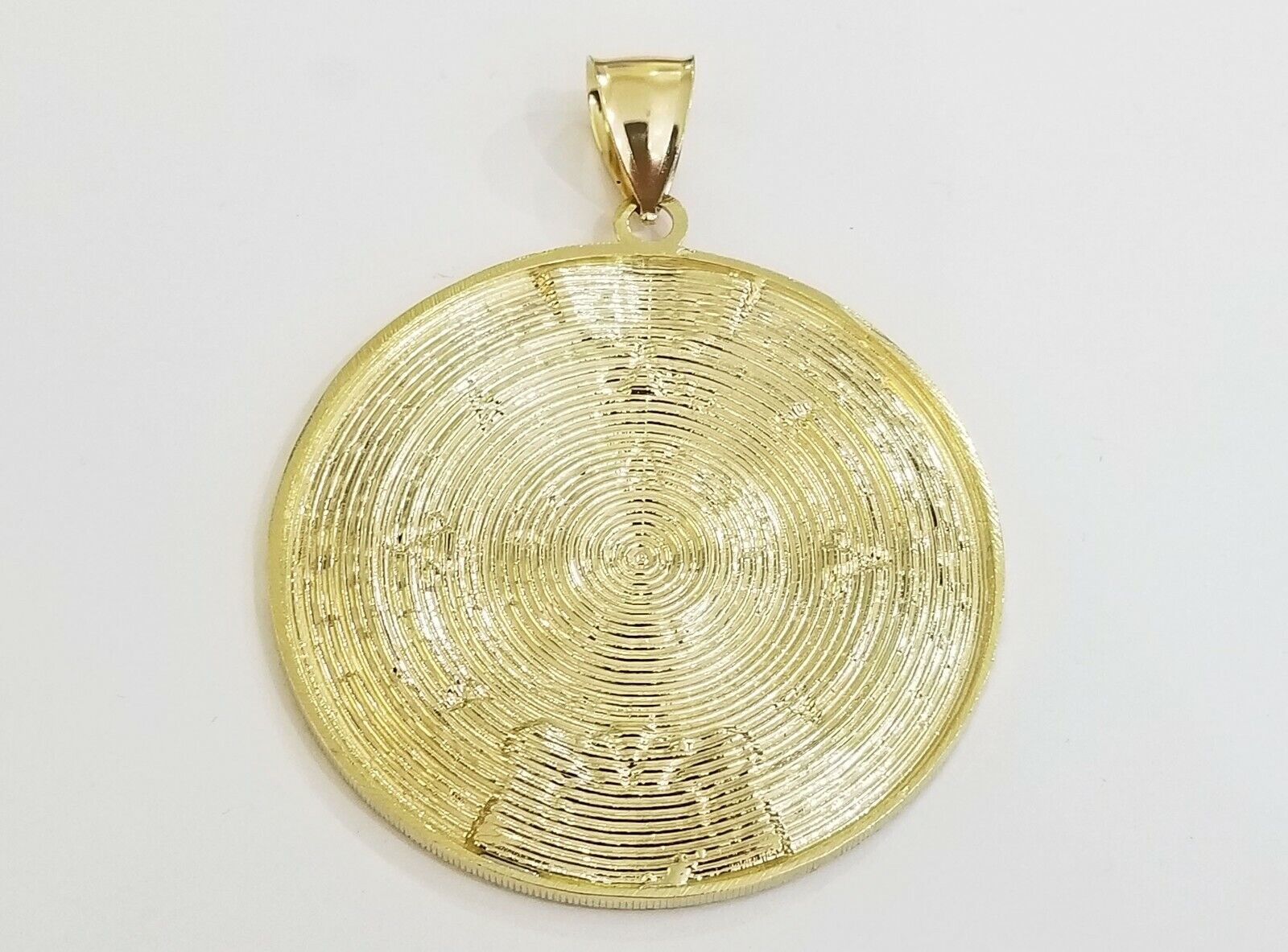 10k Real Gold Aztec Calendar Pendant Charm 3mm 20" 22" 24" Franco Chain - GoldenlinQ
