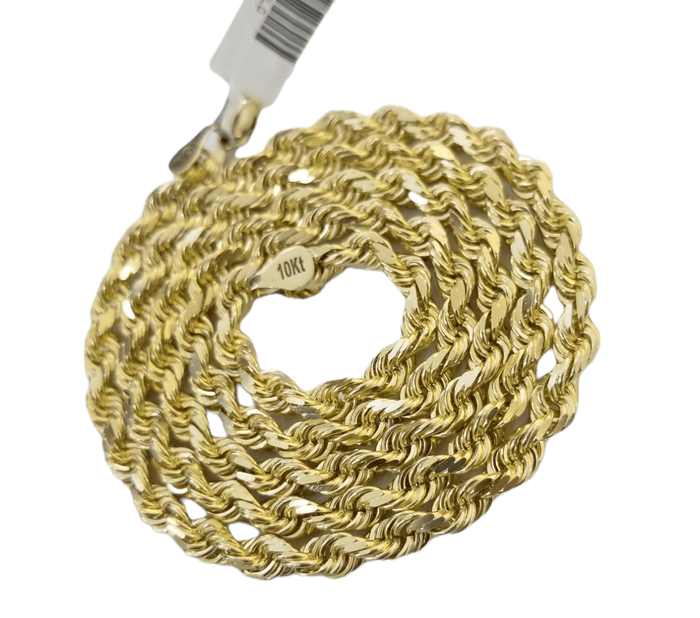 10k Real Gold Chain Solid Rope Necklace 7mm 20 Inch On Sale Free Shipping - GoldenlinQ