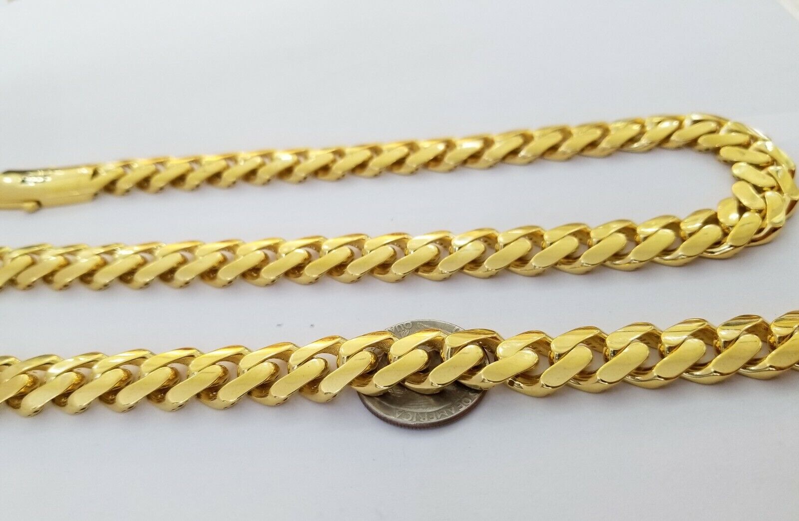 10k Real Gold Miami Cuban Link Chain Monaco 24 inch 13mm Real THICK necklace Men - GoldenlinQ