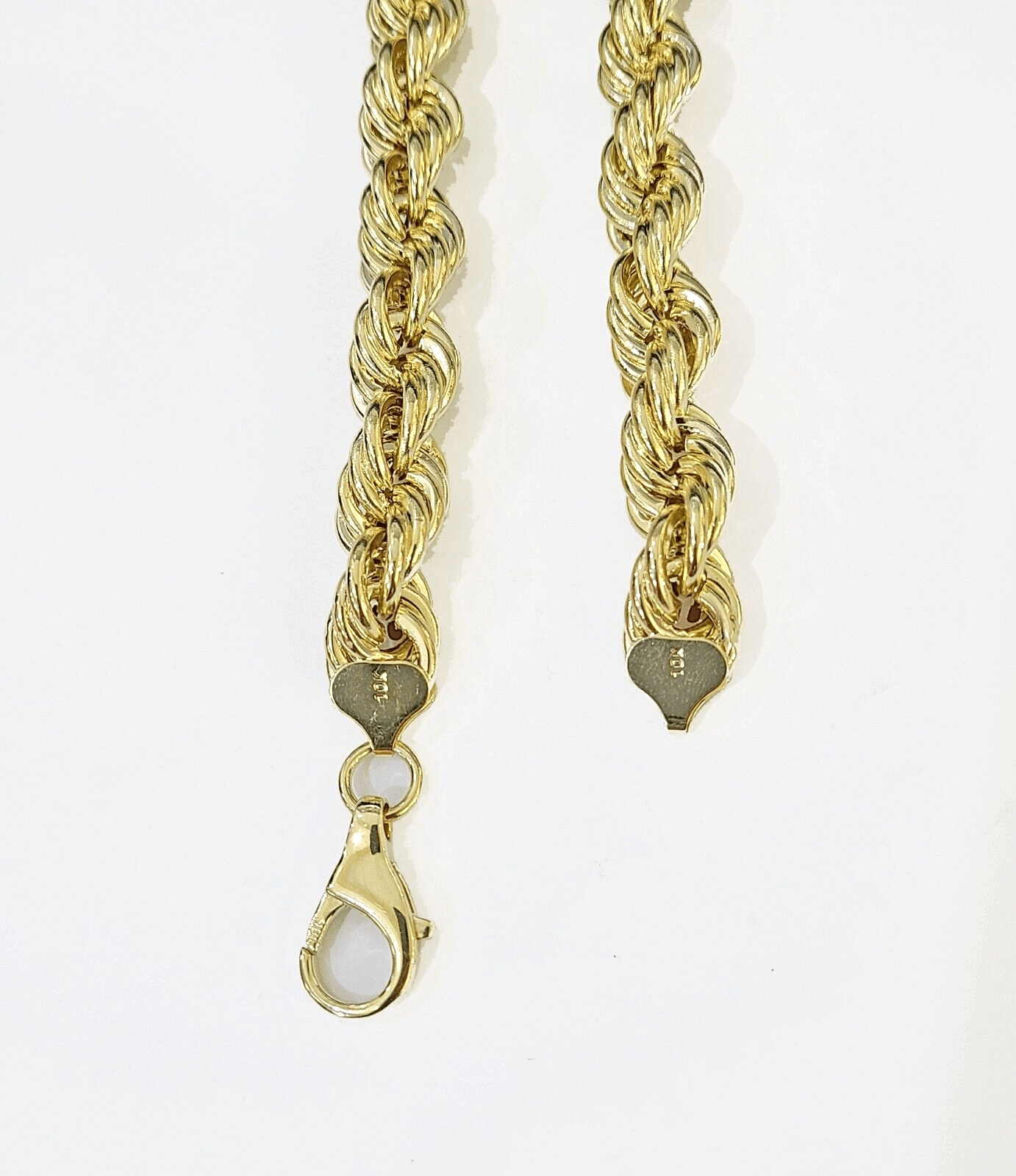 10k Real Gold Rope Chain Thick 12mm Men Chain 26 Inches Genuine - GoldenlinQ