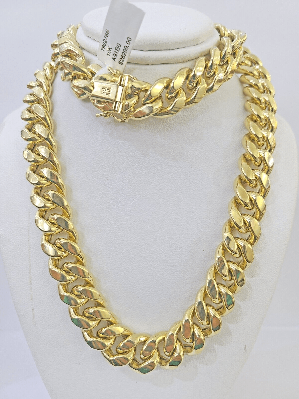 10k Real Miami Cuban Royal Link Chain 24 inch 13mm Genuine Yellow Genuine - GoldenlinQ