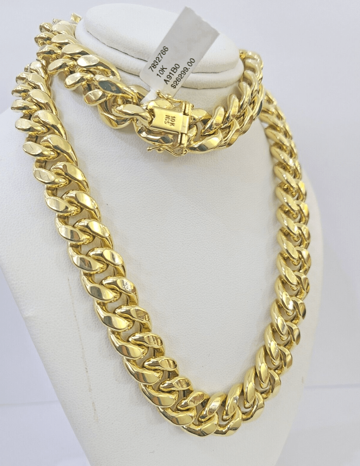10k Real Miami Cuban Royal Link Chain 24 inch 13mm Genuine Yellow Genuine - GoldenlinQ