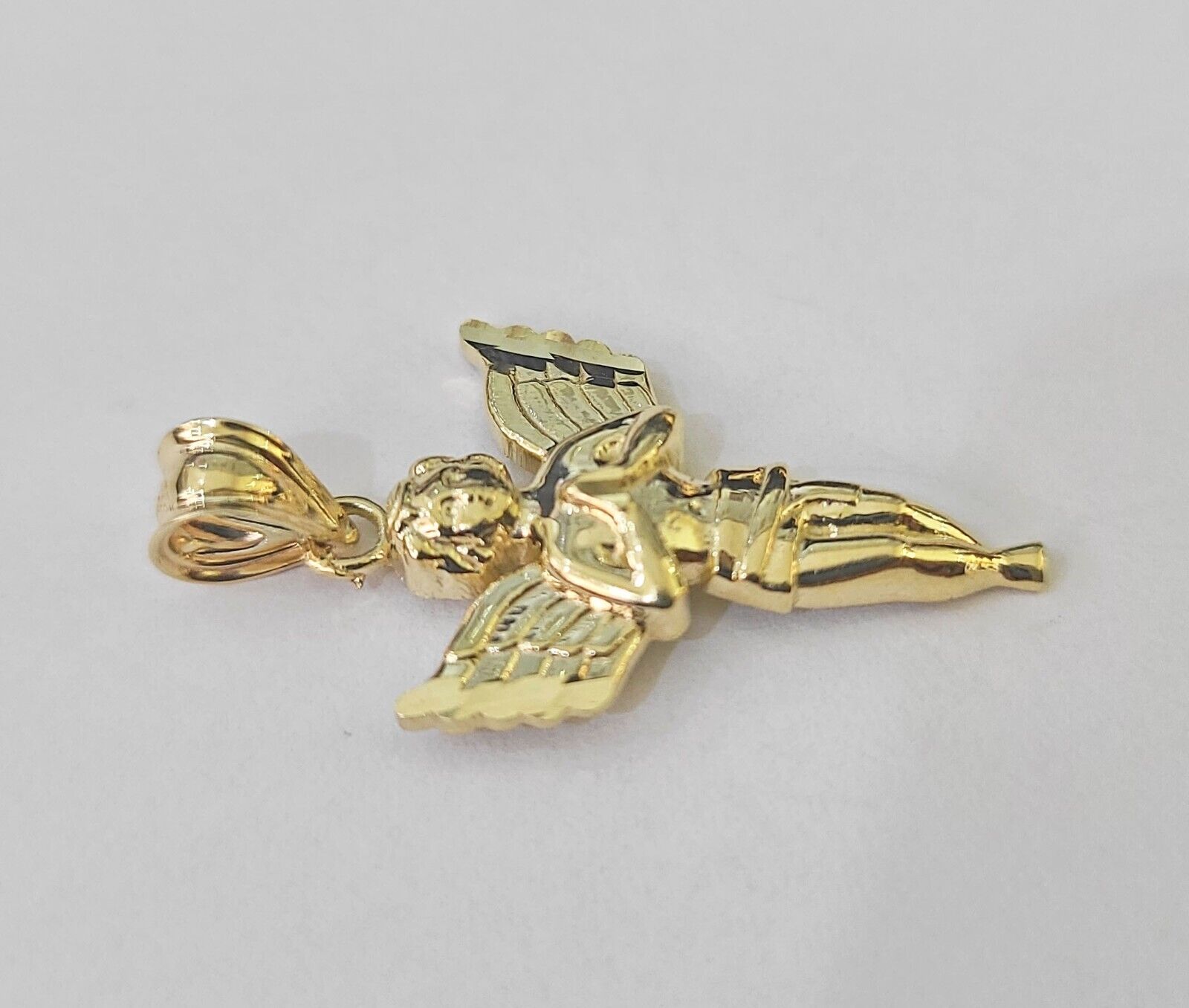 10K Real Praying Hands Charm Pendant Yellow Gold Genuine - GoldenlinQ