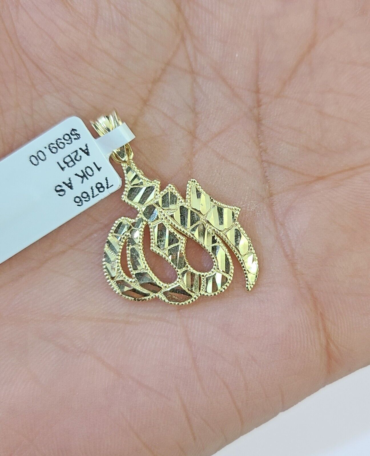 10K Real Yellow Gold Allah Charm Pendant Gold 10k - GoldenlinQ