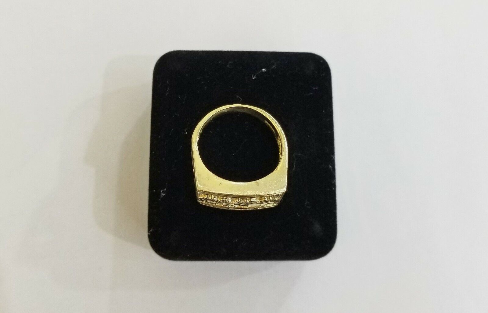 10k Real Yellow Gold Last Supper Ring Men Ring Size 10 Sizable Cross design - GoldenlinQ