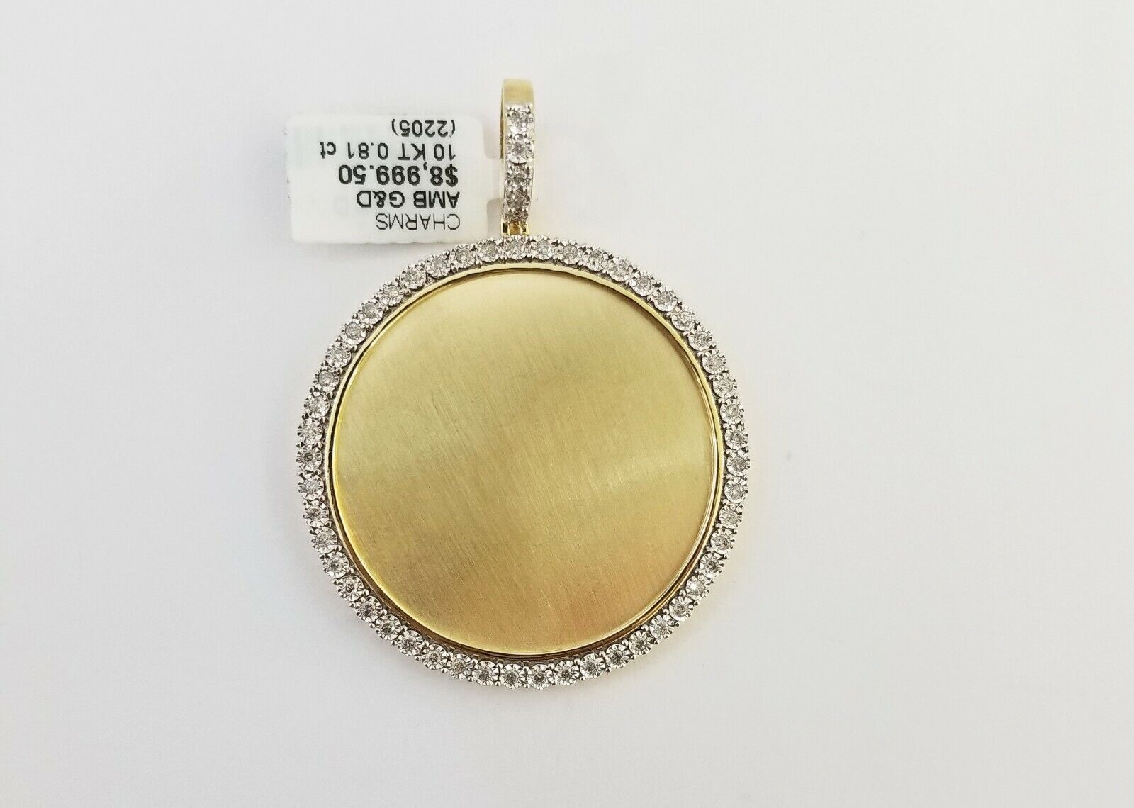 10k Real Yellow Gold Memory Pendant Charm 0.80CT 10kt Real 2"Inch Diamond Charm - GoldenlinQ