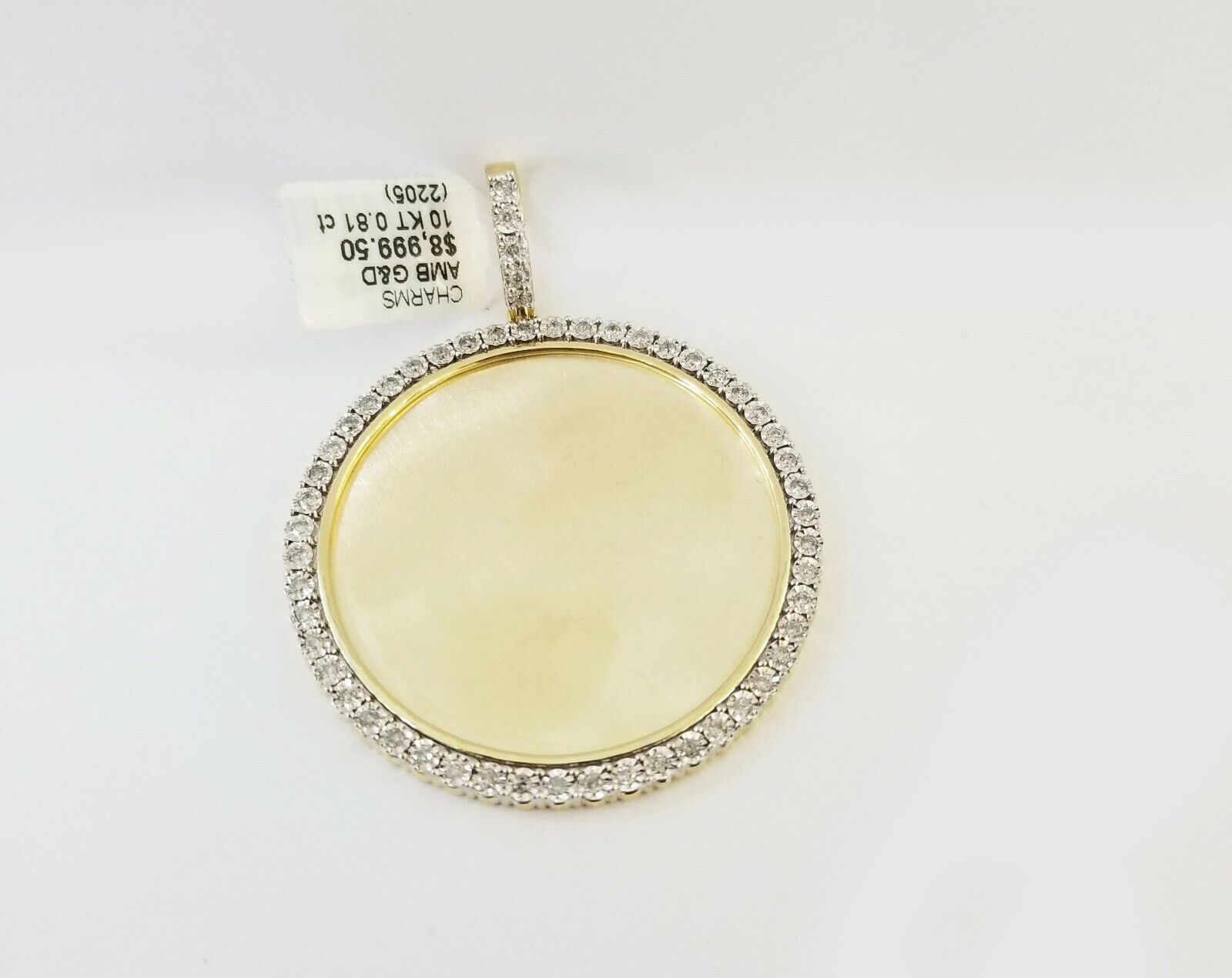 10k Real Yellow Gold Memory Pendant Charm 0.80CT 10kt Real 2"Inch Diamond Charm - GoldenlinQ