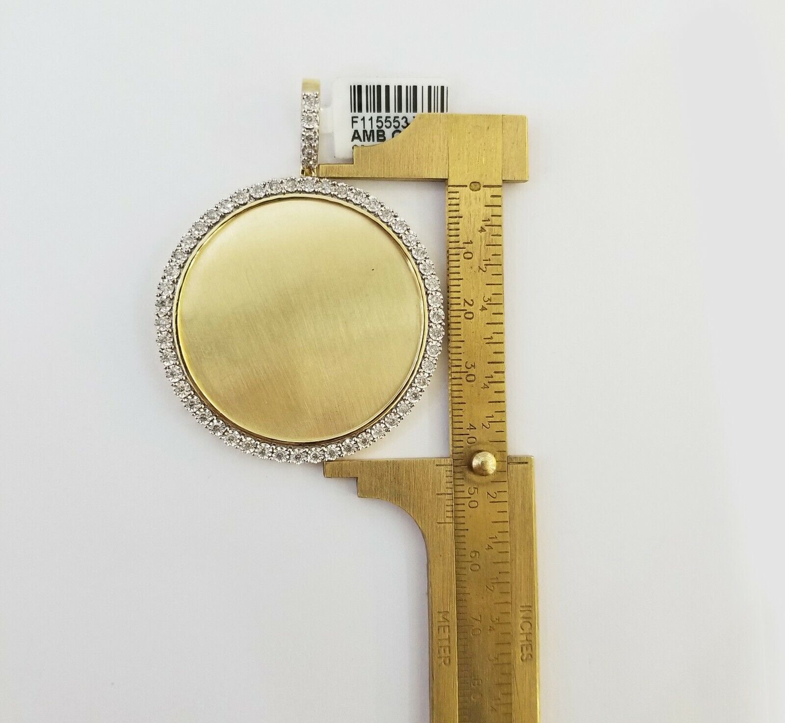 10k Real Yellow Gold Memory Pendant Charm 0.80CT 10kt Real 2"Inch Diamond Charm - GoldenlinQ