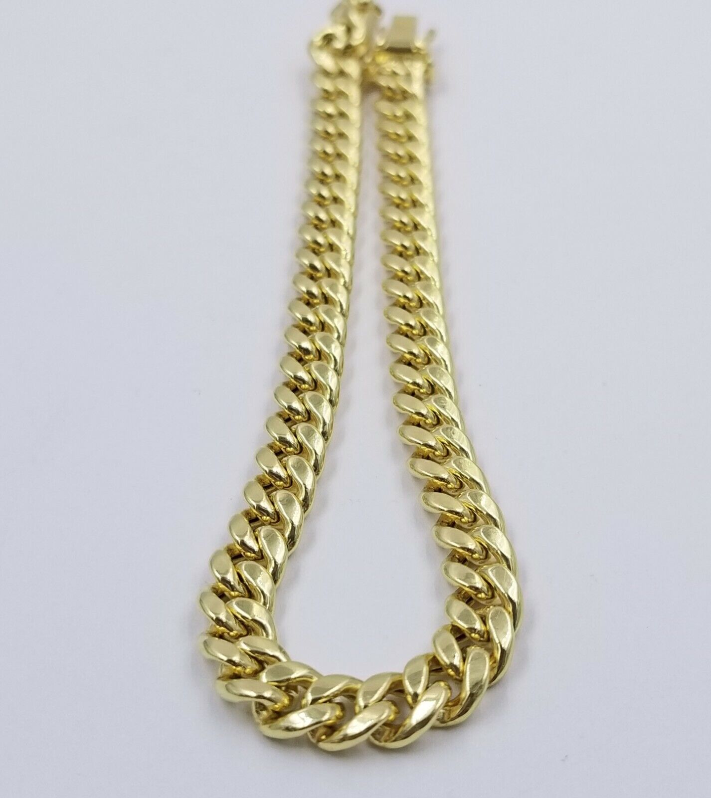 10K Real Yellow Gold Miami Cuban Bracelet 6mm Link 7 inch Box Lock - GoldenlinQ