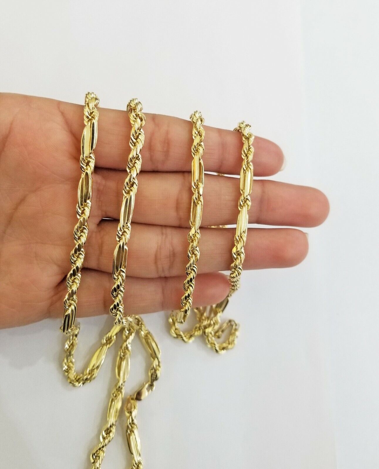 10k REAL Yellow Gold Milano Rope chain 20" 22" 24" Gold necklace Men Women 4.5mm - GoldenlinQ