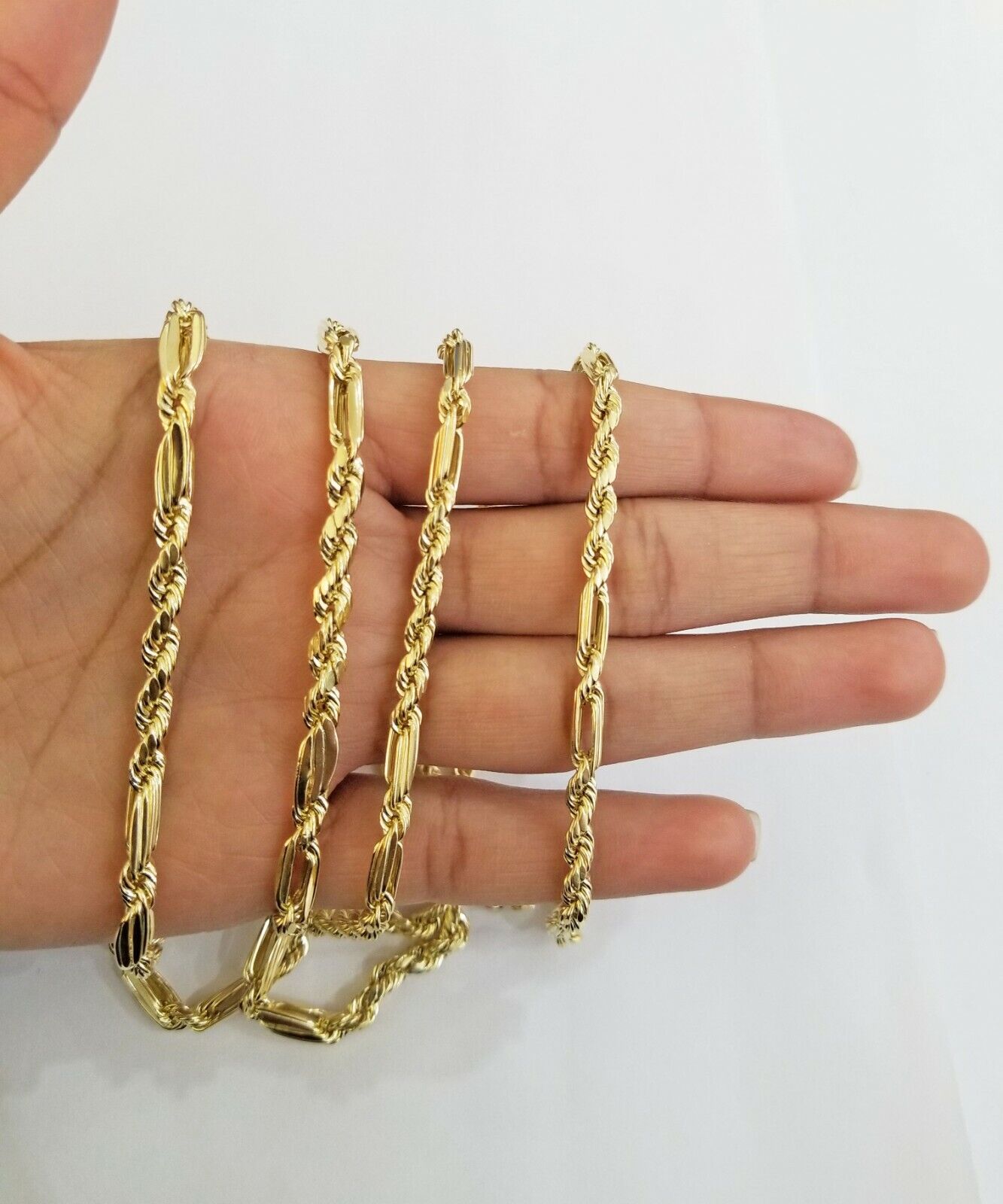 10k REAL Yellow Gold Milano Rope chain 20" 22" 24" Gold necklace Men Women 4.5mm - GoldenlinQ