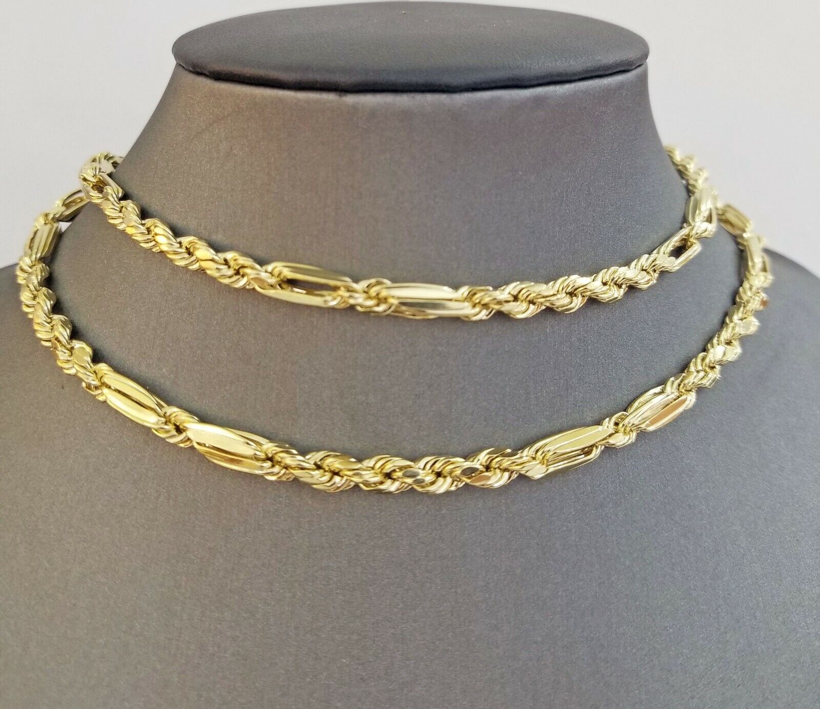 10k REAL Yellow Gold Milano Rope chain 20" 22" 24" Gold necklace Men Women 4.5mm - GoldenlinQ