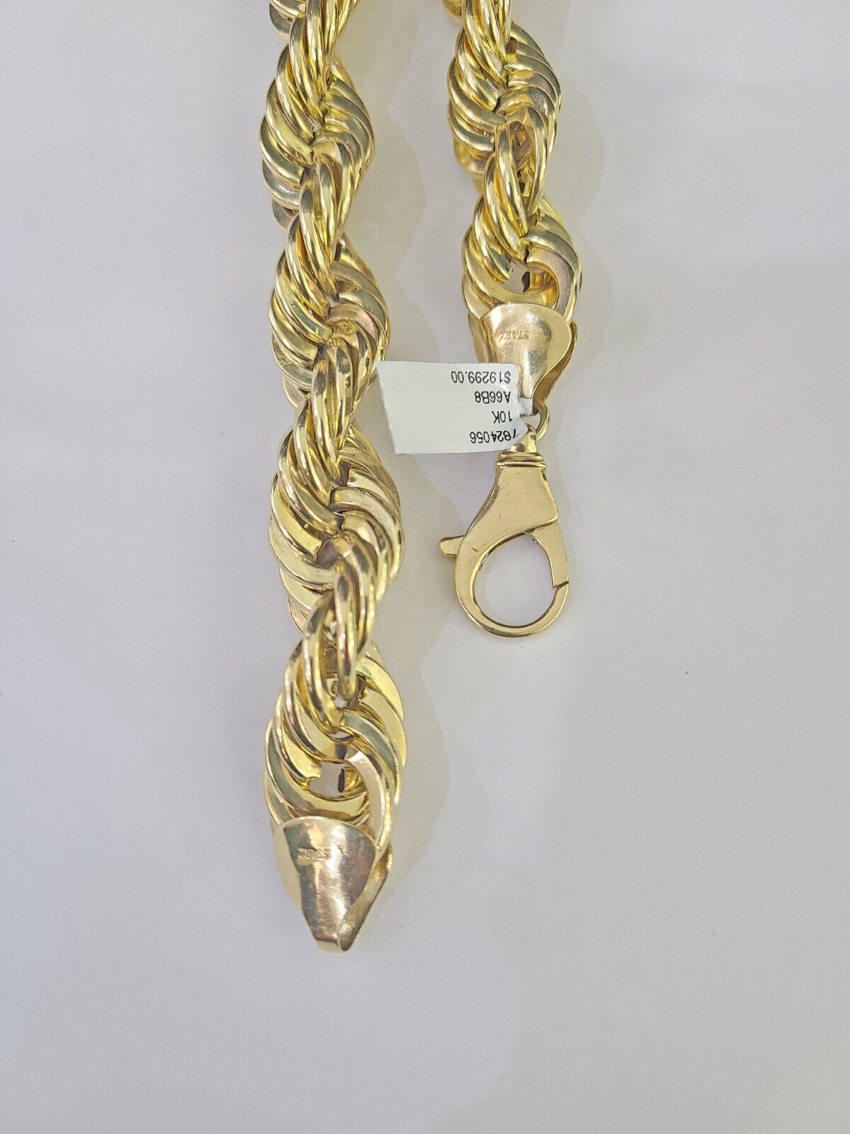 10k REAL Yellow Gold Rope Chain Necklace 16mm 20" Men's Thick 10kt - GoldenlinQ