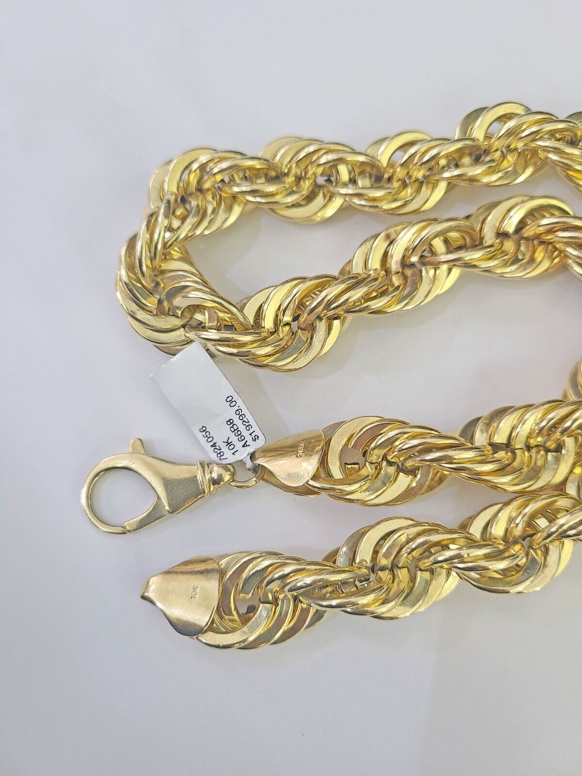 10k REAL Yellow Gold Rope Chain Necklace 16mm 20" Men's Thick 10kt - GoldenlinQ