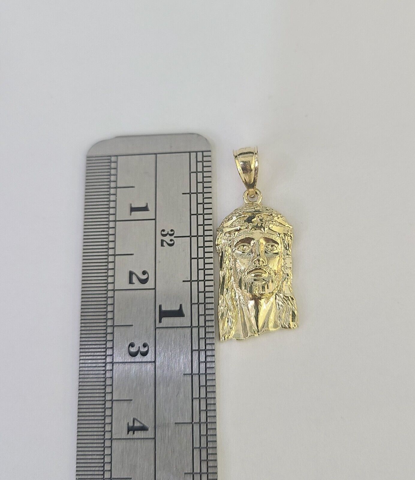 10k Rope Chain Jesus Head Pendant 18" - 30" Yellow Gold Set Charm Necklace 3mm - GoldenlinQ