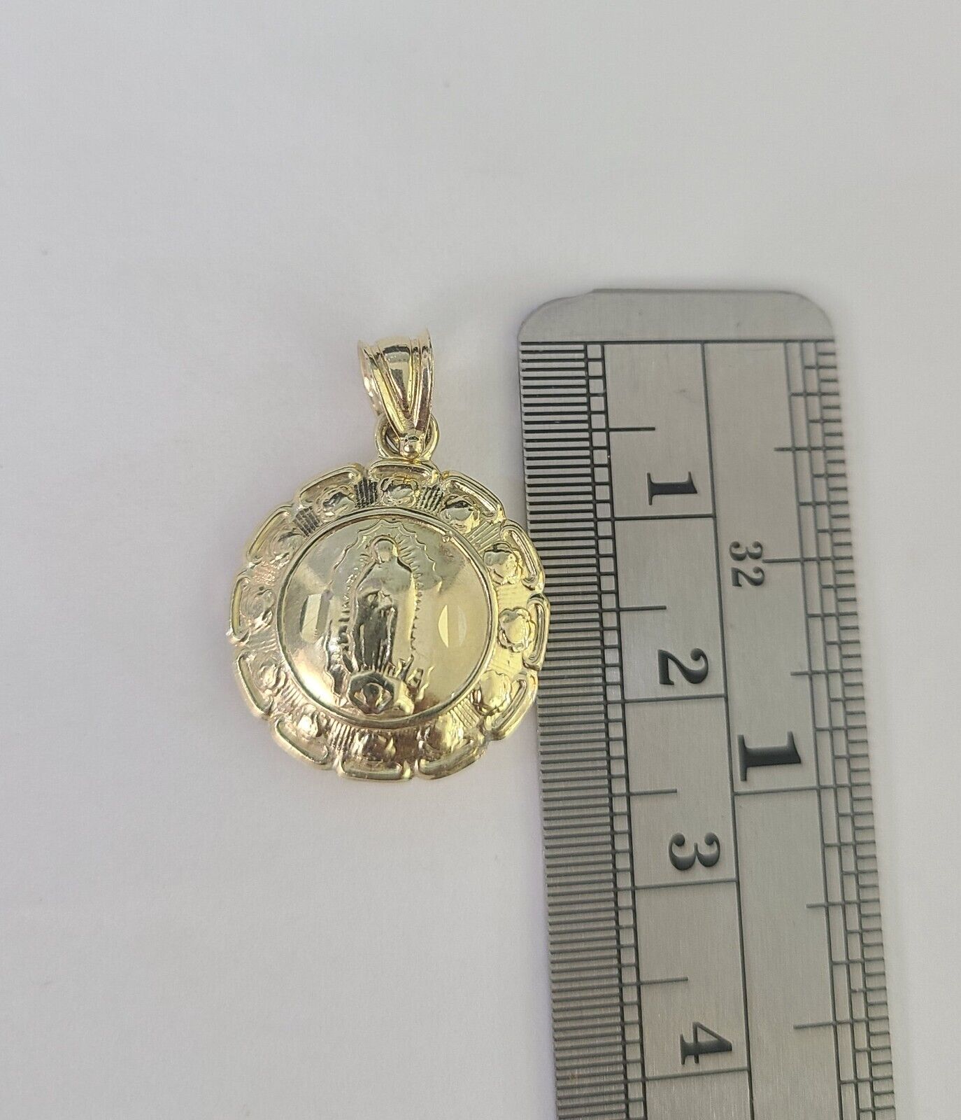 10k Rope Chain Jesus Virgin Mary Pendant Two Side 18" - 30" Set Charm Necklace - GoldenlinQ