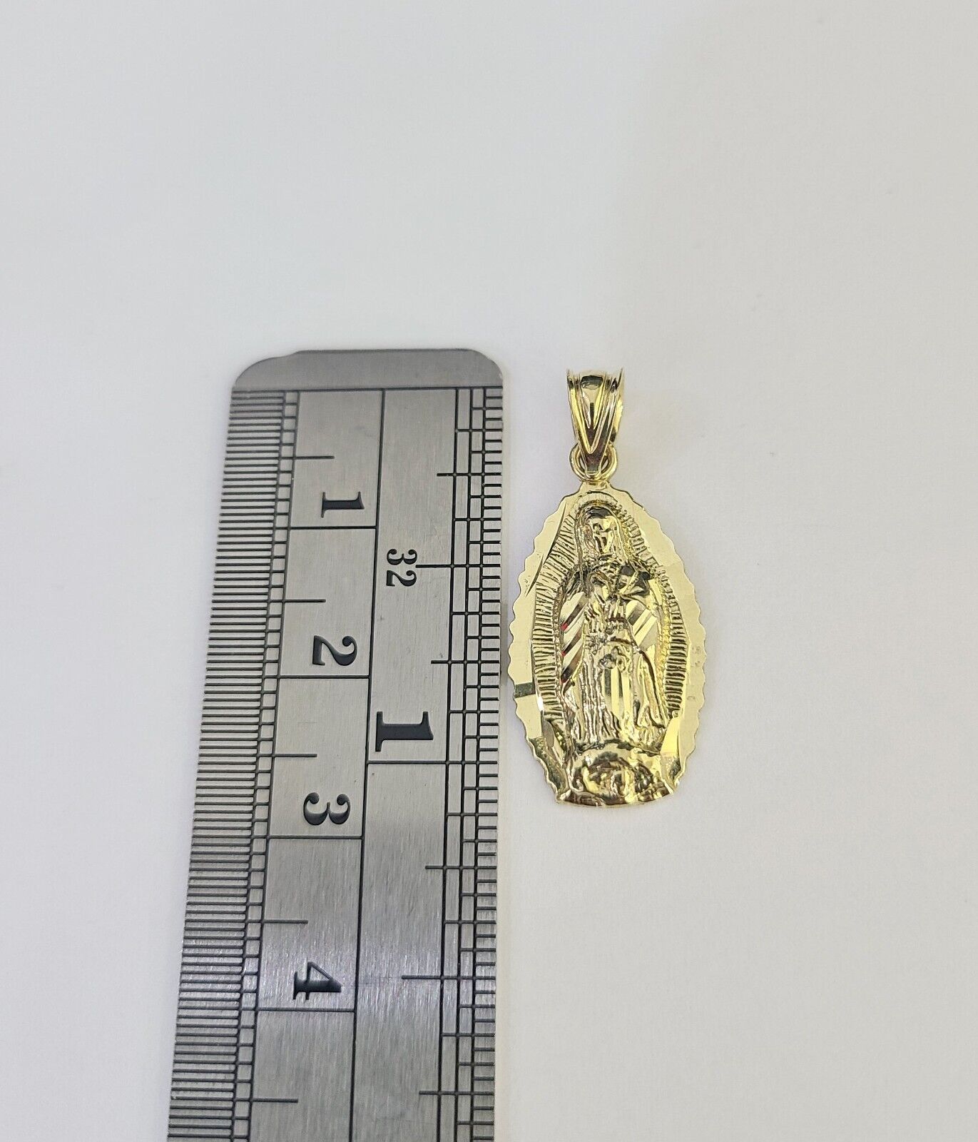 10k Rope Chain Virgin Mary Pendant 18" - 30" Yellow Gold Set Charm Necklace 3mm - GoldenlinQ