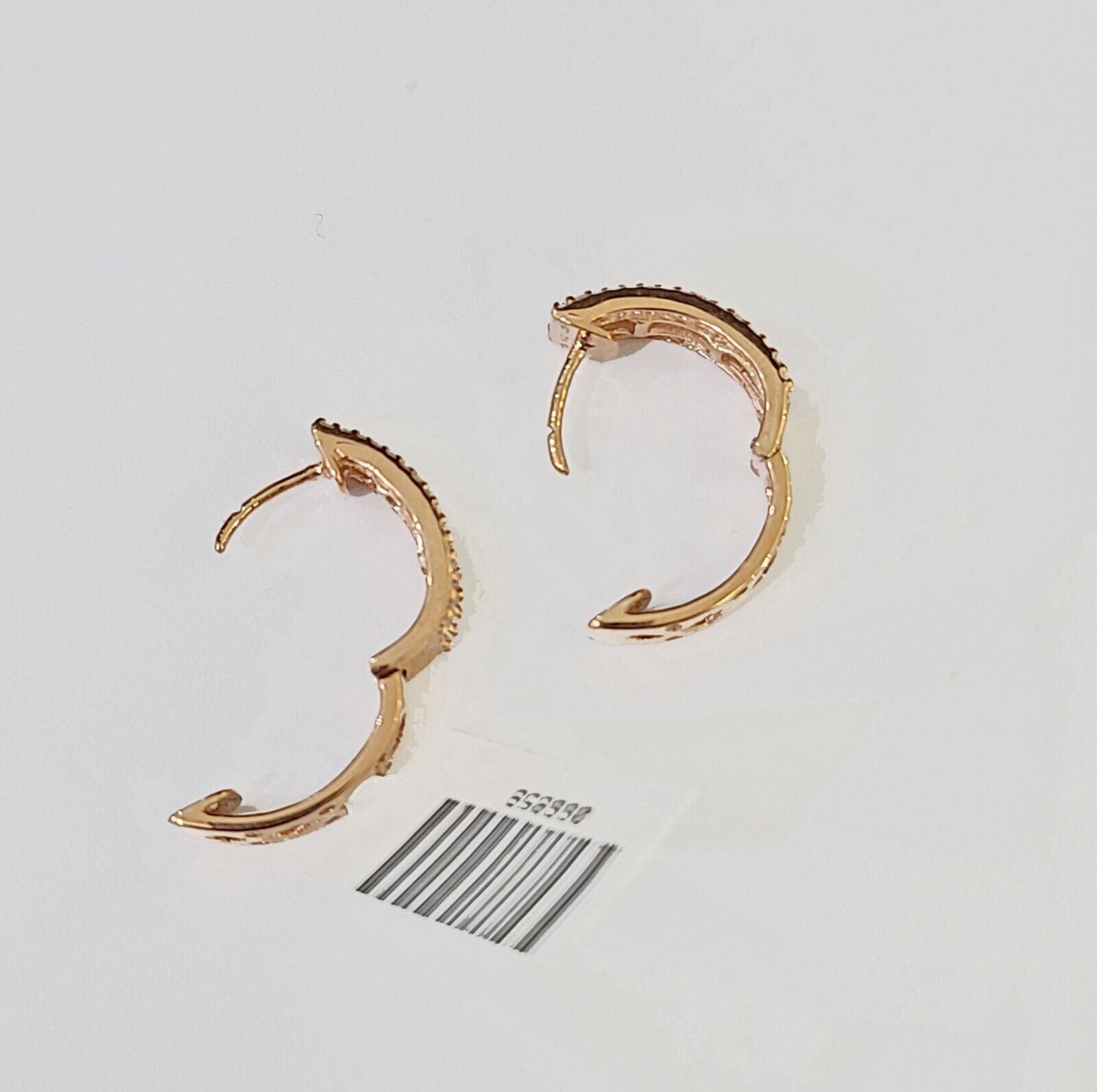 10k Rose gold Hoops Earring Real Diamond Women Genuine - GoldenlinQ