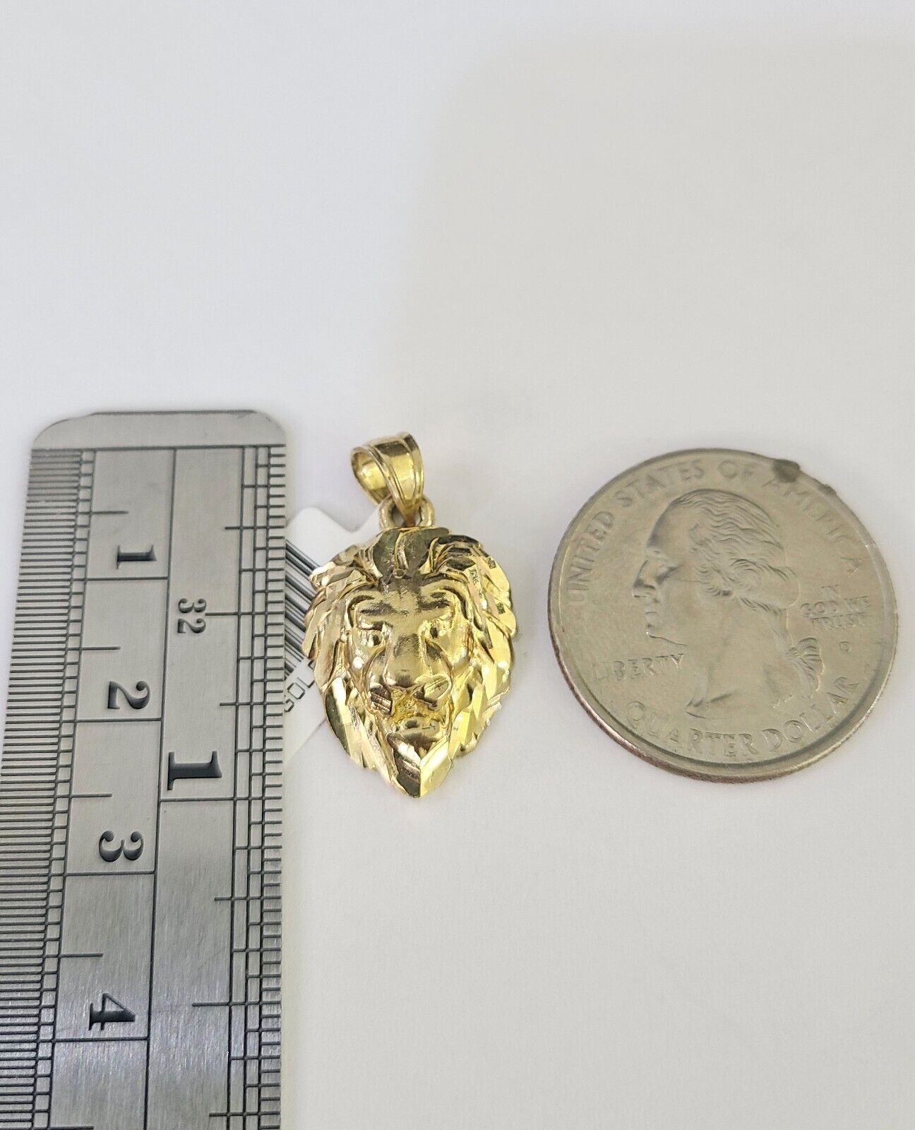 10K Solid Franco Chain Lion Pendant Charm Necklace 18" - 24" 1.5mm Yellow Gold - GoldenlinQ