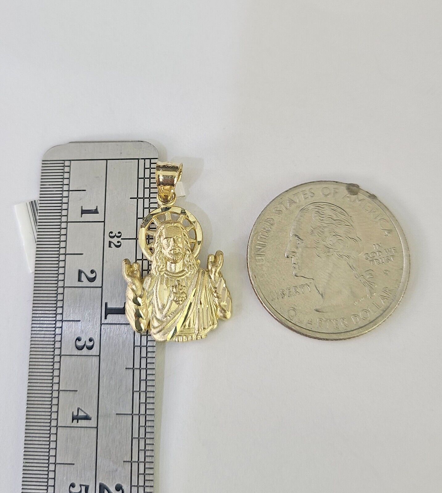 10K Solid Franco Chain Praying Jesus Christ Pendant Charm Necklace 18" - 24" 1.5mm - GoldenlinQ