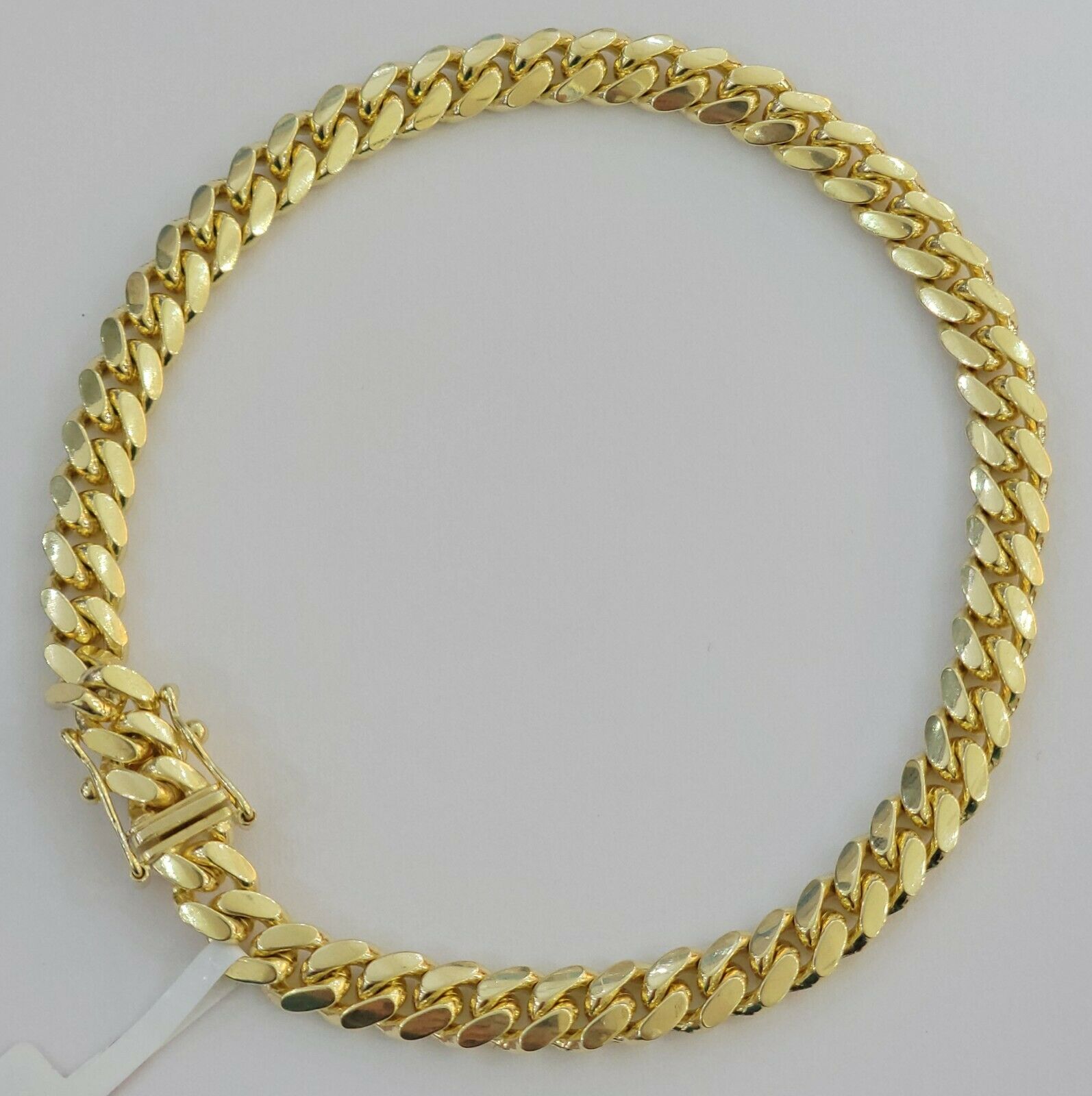 10k solid maimi cuban Link bracelet 6mm Real 10kt yellow Gold Men Women 8" Inch - GoldenLinQ
