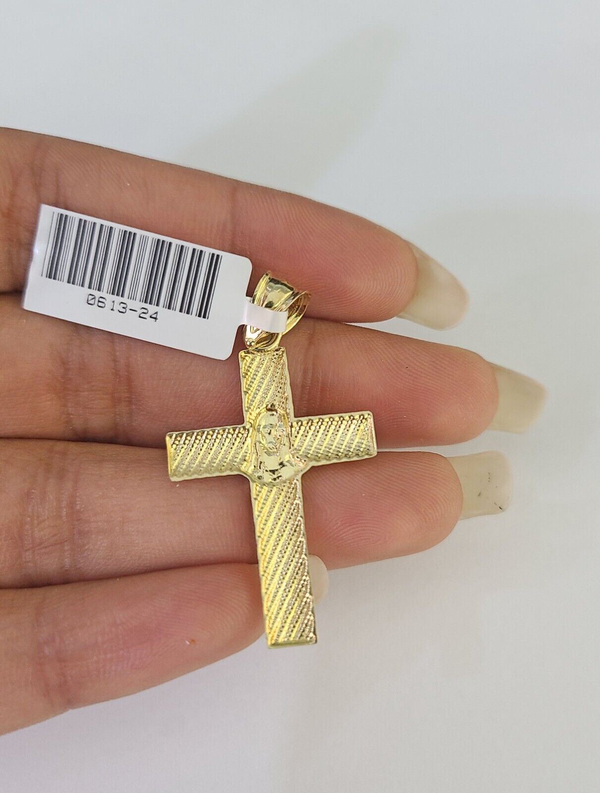 10k Solid Rope Chain 3mm Jesus Cross Pendant Charm Necklace SET 18 - 28 in - GoldenlinQ