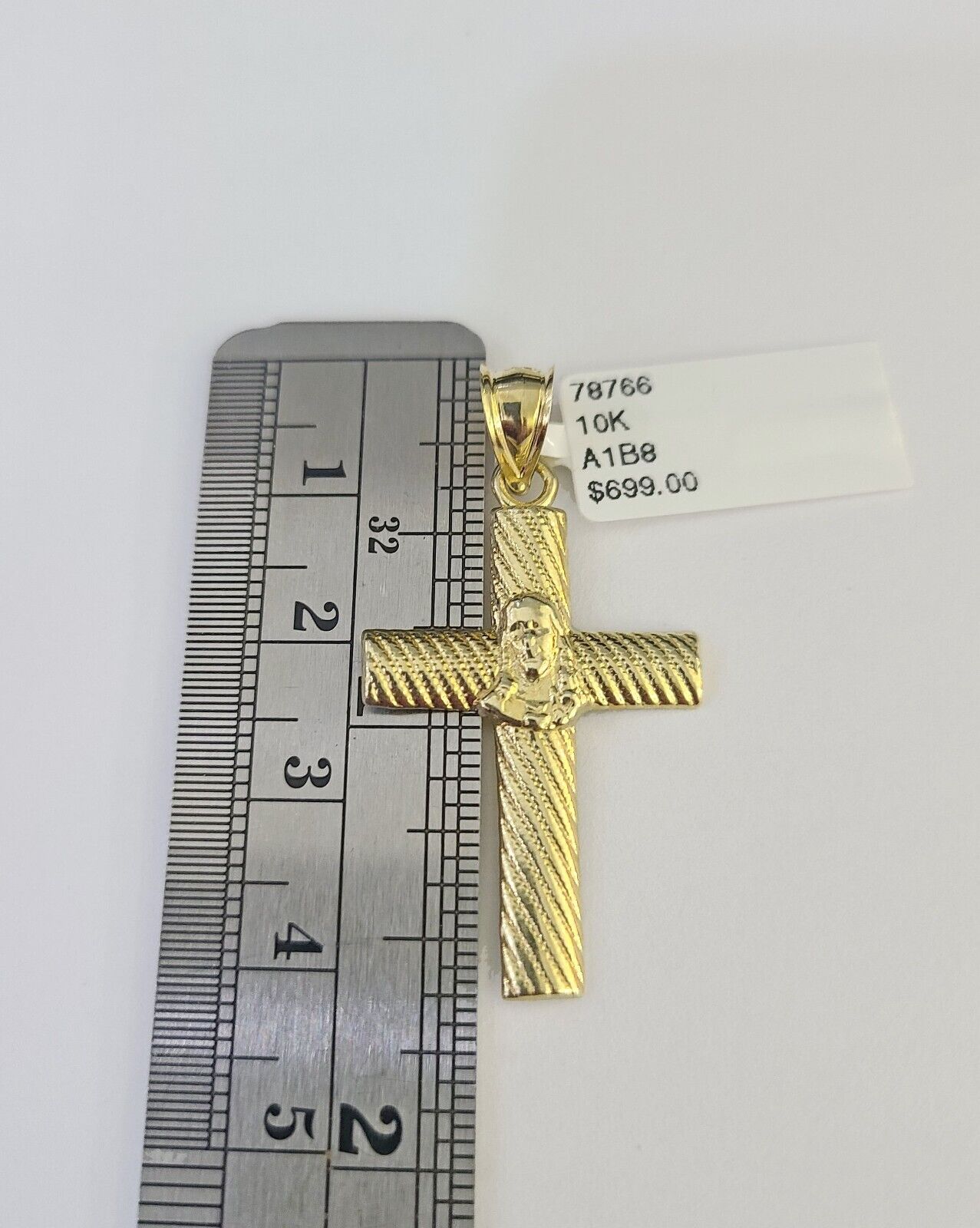 10k Solid Rope Chain 3mm Jesus Cross Pendant Charm Necklace SET 18 - 28 in - GoldenlinQ